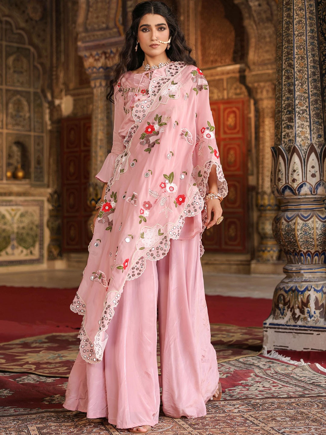 SCAKHI Floral Embroidered Regular Beads & Stones Silk Crepe Kurti With Palazzos & Dupatta, Lavender
SCAKHI Floral Embroidered Regular Beads & Stones Silk Crepe Kurti With Palazzos & Dupatta, Lavender