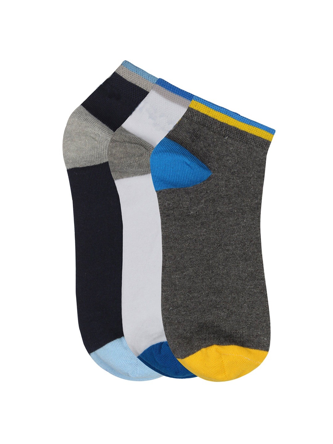 The Roadster Lifestyle Co. Pack of 3 Navy Blue & White Colourblocked Ankle-Length Socks
The Roadster Lifestyle Co. Pack of 3 Navy Blue & White Colourblocked Ankle-Length Socks