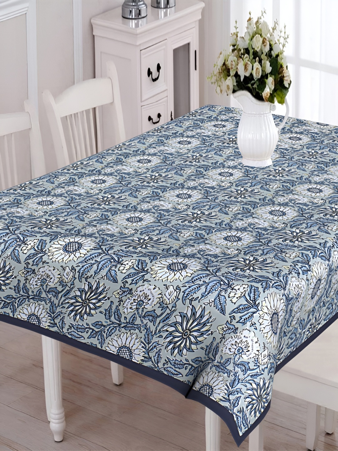 Texstylers Sea Green & Blue Floral Printed Anti Slip Cotton Rectangle 6 Seater Table Cover
Texstylers Sea Green & Blue Floral Printed Anti Slip Cotton Rectangle 6 Seater Table Cover
