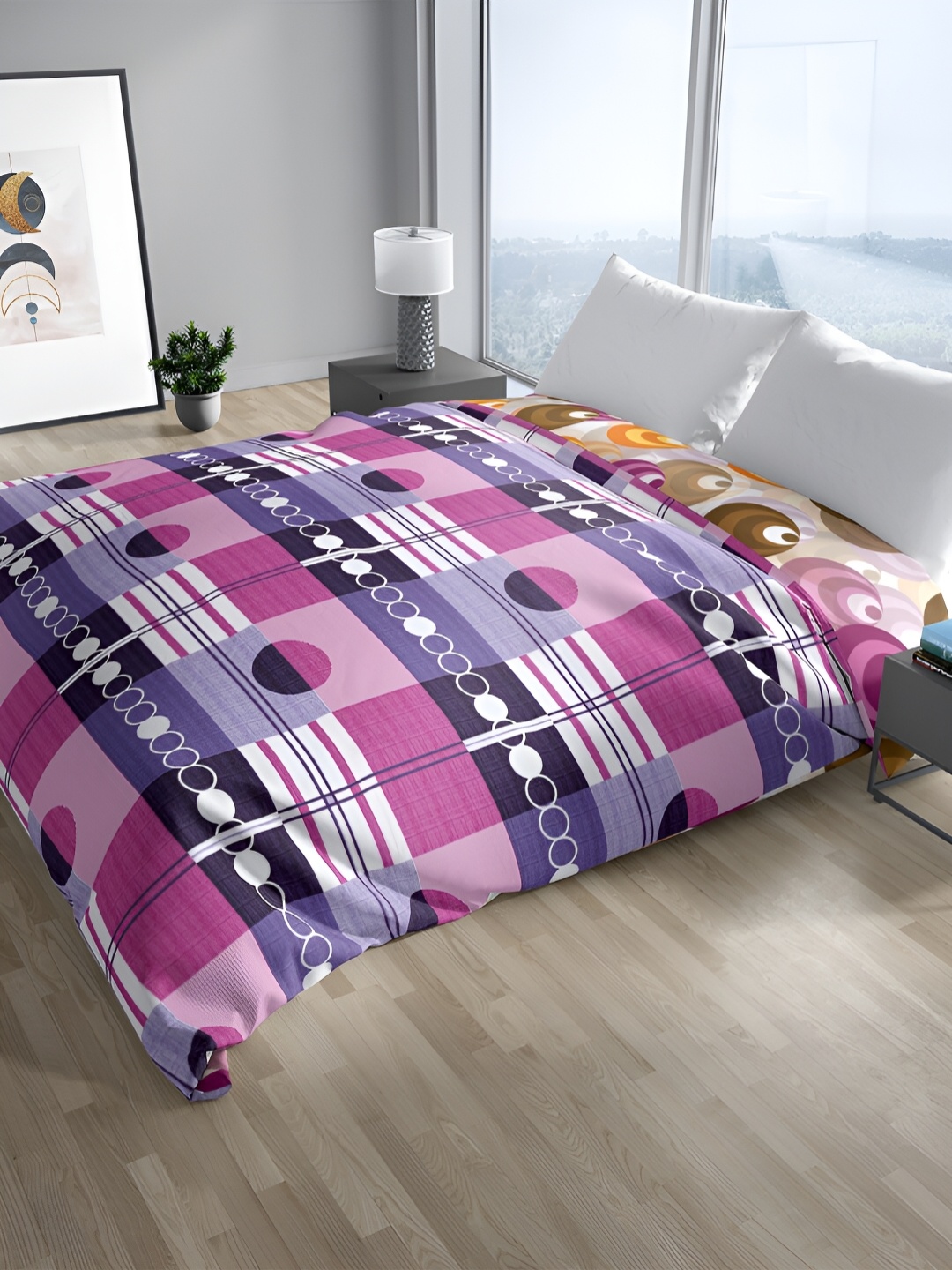 Sassoon Melrose Purple & Off White Geometric Mild Winter Cotton 380 GSM Double Bed Quilt
Sassoon Melrose Purple & Off White Geometric Mild Winter Cotton 380 GSM Double Bed Quilt