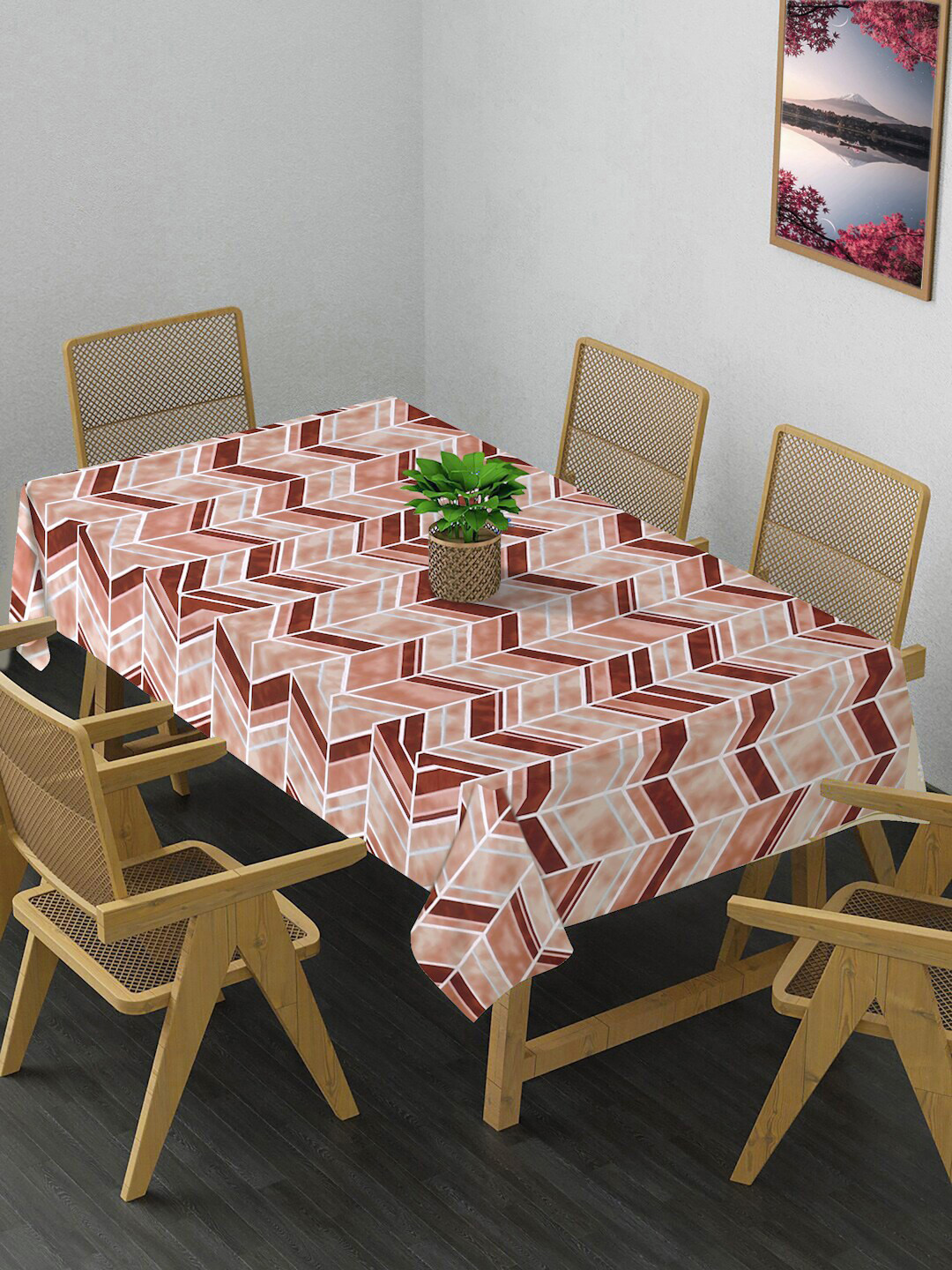 FABINALIV Peach-Coloured & Brown Geometric Anti-Slip Rectangular 6 Seater Table Cover
FABINALIV Peach-Coloured & Brown Geometric Anti-Slip Rectangular 6 Seater Table Cover