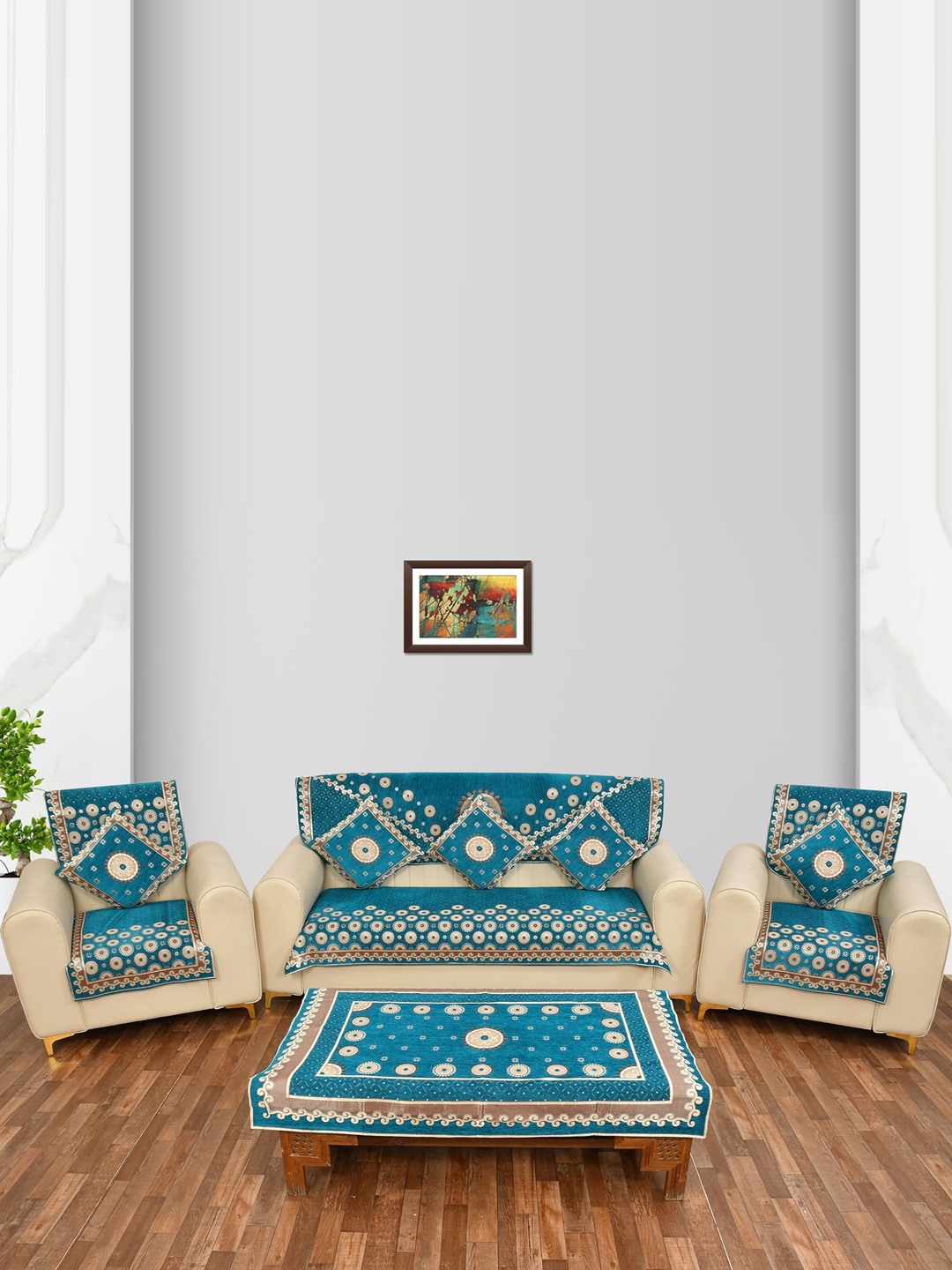 MULTITEX 12 Pcs Blue Velvet 5-Seater Sofa Cover with 5 Cushion Covers & 1 Table Cover
MULTITEX 12 Pcs Blue Velvet 5-Seater Sofa Cover with 5 Cushion Covers & 1 Table Cover