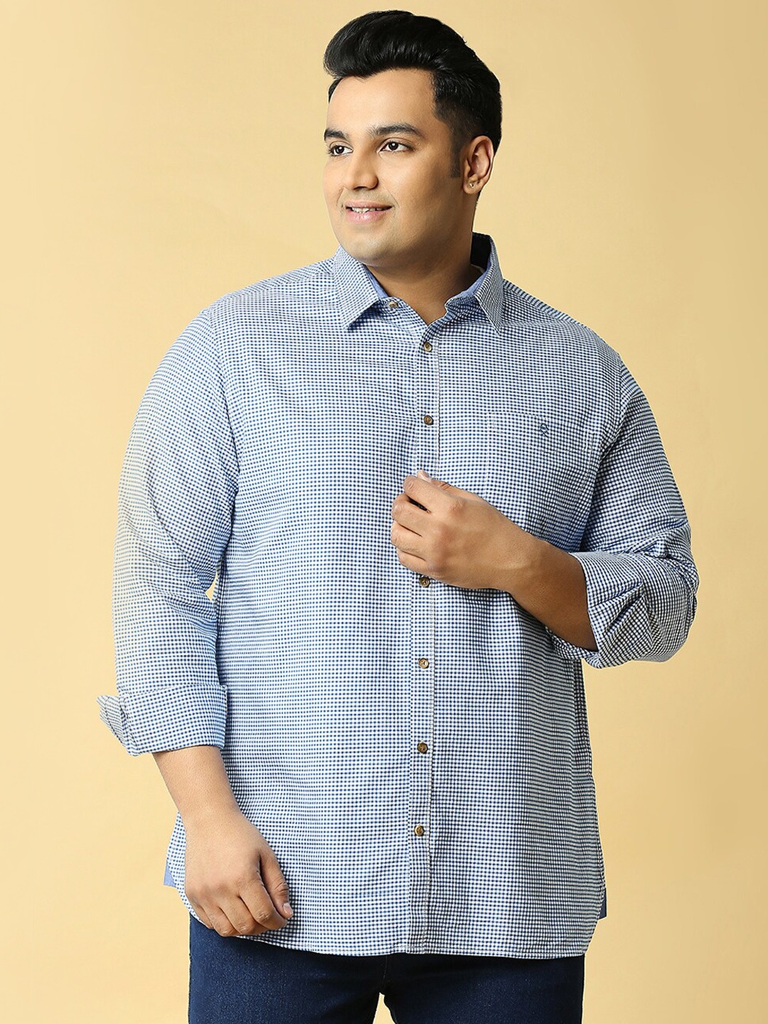 Thomas Scott Plus Size Premium Slim Fit Micro Checked Pure Cotton Casual Shirt, Blue
Thomas Scott Plus Size Premium Slim Fit Micro Checked Pure Cotton Casual Shirt, Blue
