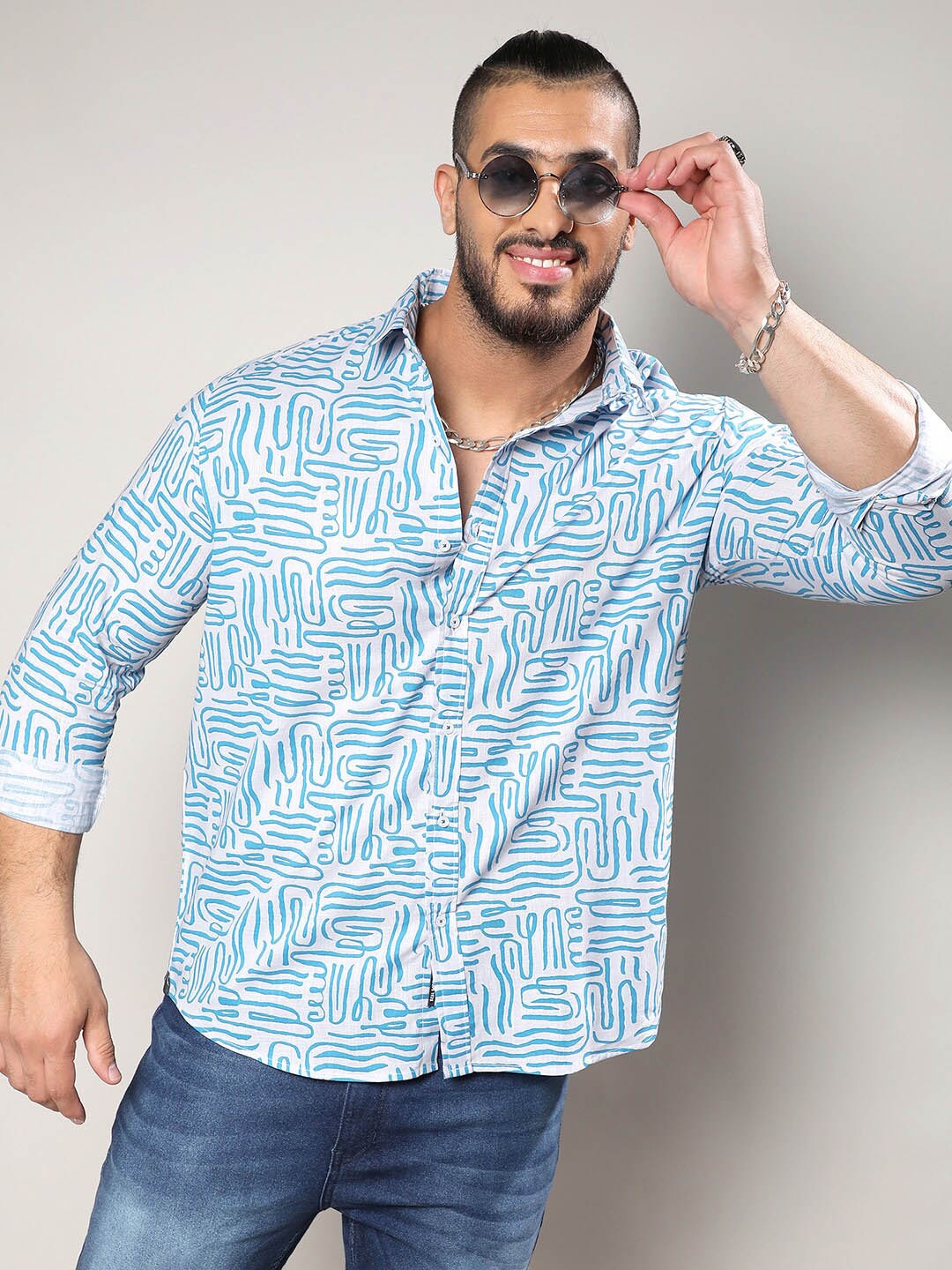 Instafab Plus Abstract Printed Spread Collar Long Sleeves Cotton Casual Shirt, White
Instafab Plus Abstract Printed Spread Collar Long Sleeves Cotton Casual Shirt, White