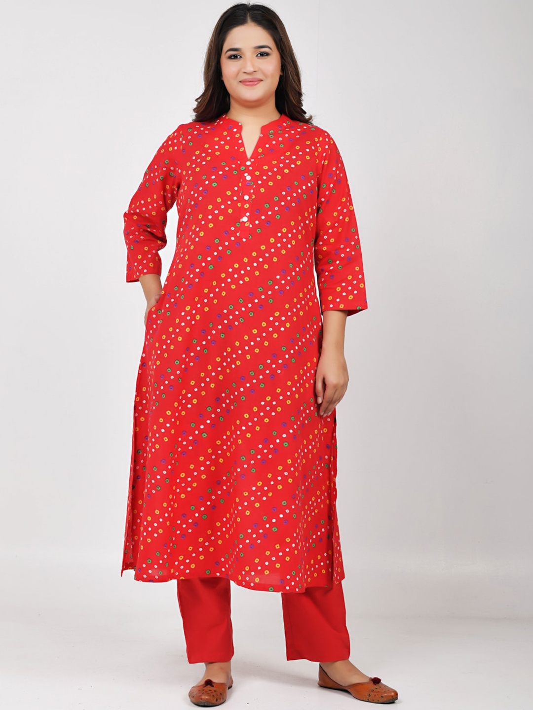 Jaipuriya Fab Private Limited Bandhani Printed Mandarin Collar Straight Kurta, Red
Jaipuriya Fab Private Limited Bandhani Printed Mandarin Collar Straight Kurta, Red