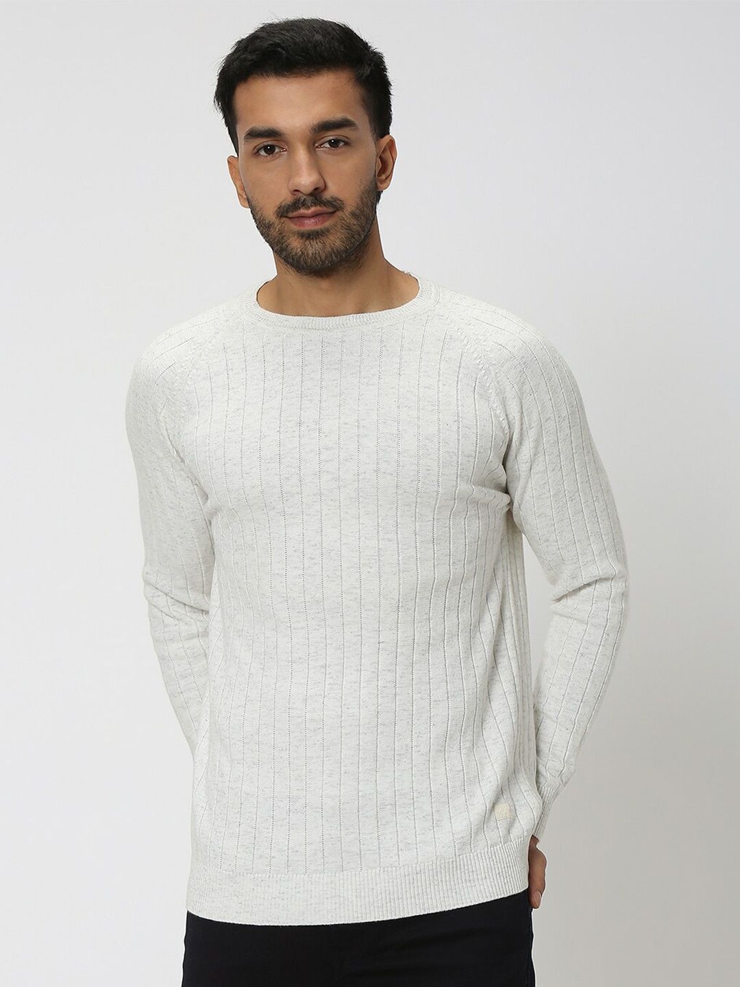 Mufti Striped Self Designed Slim Fit Long Sleeves Flat Knit Pure Cotton T-shirt, Grey
Mufti Striped Self Designed Slim Fit Long Sleeves Flat Knit Pure Cotton T-shirt, Grey