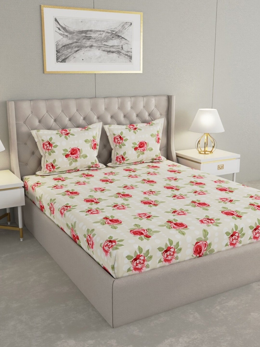 Raymond Home Cream Floral Pure Cotton 104 TC Queen Bedsheet with 2 Pillow Covers, Red
Raymond Home Cream Floral Pure Cotton 104 TC Queen Bedsheet with 2 Pillow Covers, Red