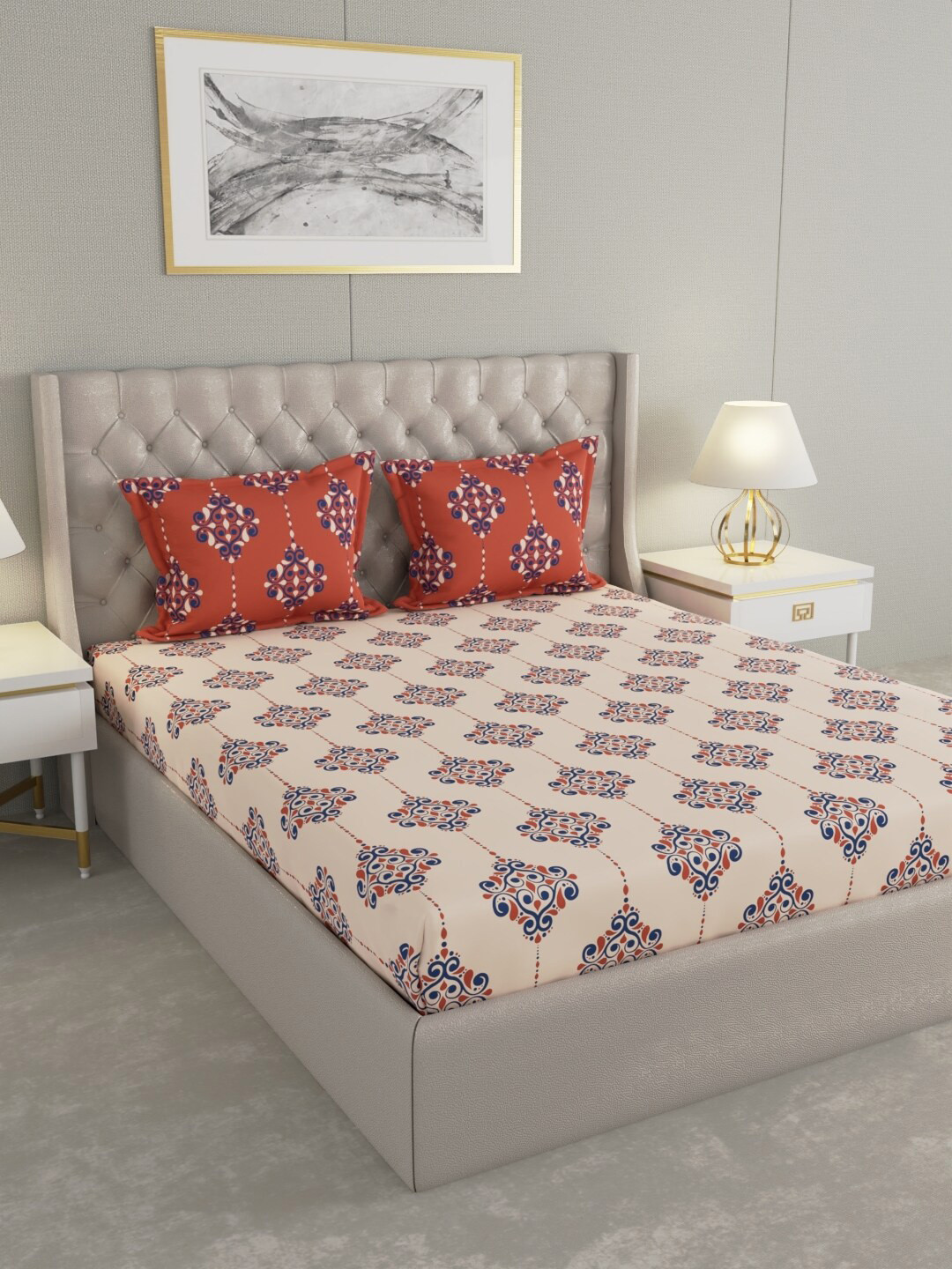 Raymond Home Red Ethnic Motifs Pure Cotton 144 TC Queen Bedsheet with 2 Pillow Covers
Raymond Home Red Ethnic Motifs Pure Cotton 144 TC Queen Bedsheet with 2 Pillow Covers