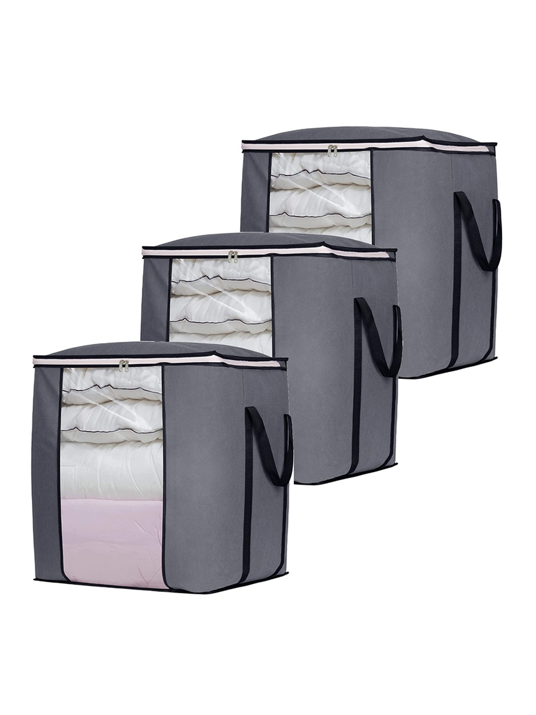 DOUBLE R BAGS Grey 3 Pieces Non Woven Square Foldable Clothes Storage Bag Organisers
DOUBLE R BAGS Grey 3 Pieces Non Woven Square Foldable Clothes Storage Bag Organisers