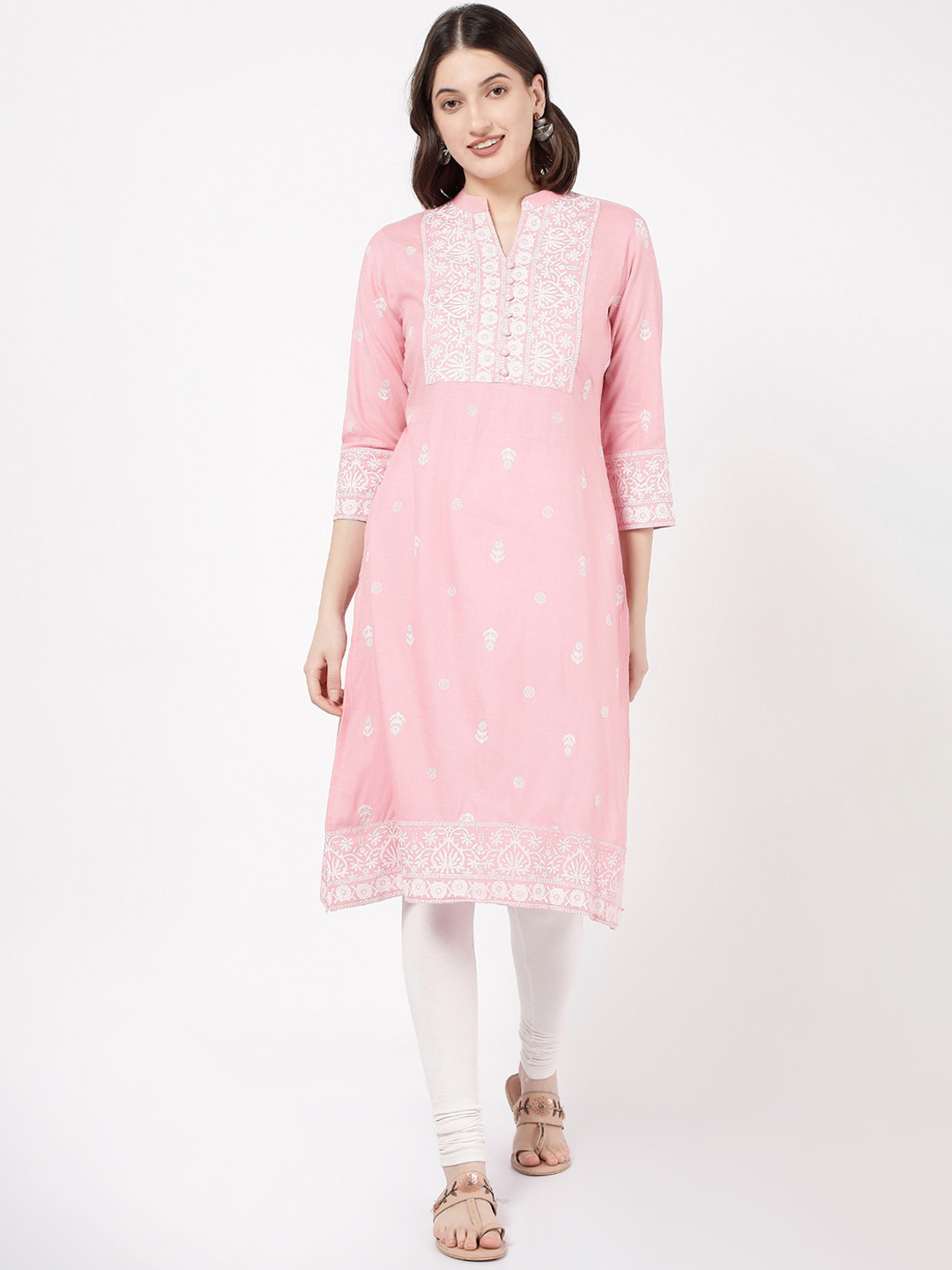 R&B Ethnic Motifs Printed Beads & Stones Regular Kurta, Pink
R&B Ethnic Motifs Printed Beads & Stones Regular Kurta, Pink