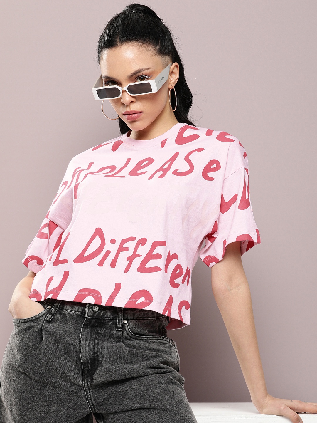 Kook N Keech Typography Printed Drop-Shoulder Sleeves Pure Cotton Oversized Crop T-shirt, Pink
Kook N Keech Typography Printed Drop-Shoulder Sleeves Pure Cotton Oversized Crop T-shirt, Pink
