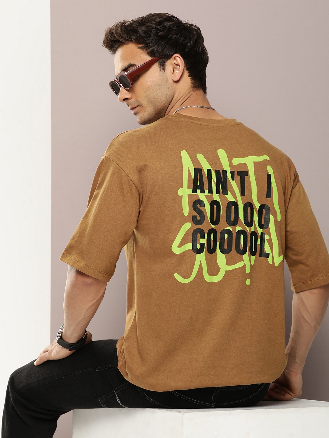 Kook N Keech Typography Printed Drop-Shoulder Sleeves Pure Cotton Oversized T-shirt, Camel brown
Kook N Keech Typography Printed Drop-Shoulder Sleeves Pure Cotton Oversized T-shirt, Camel brown