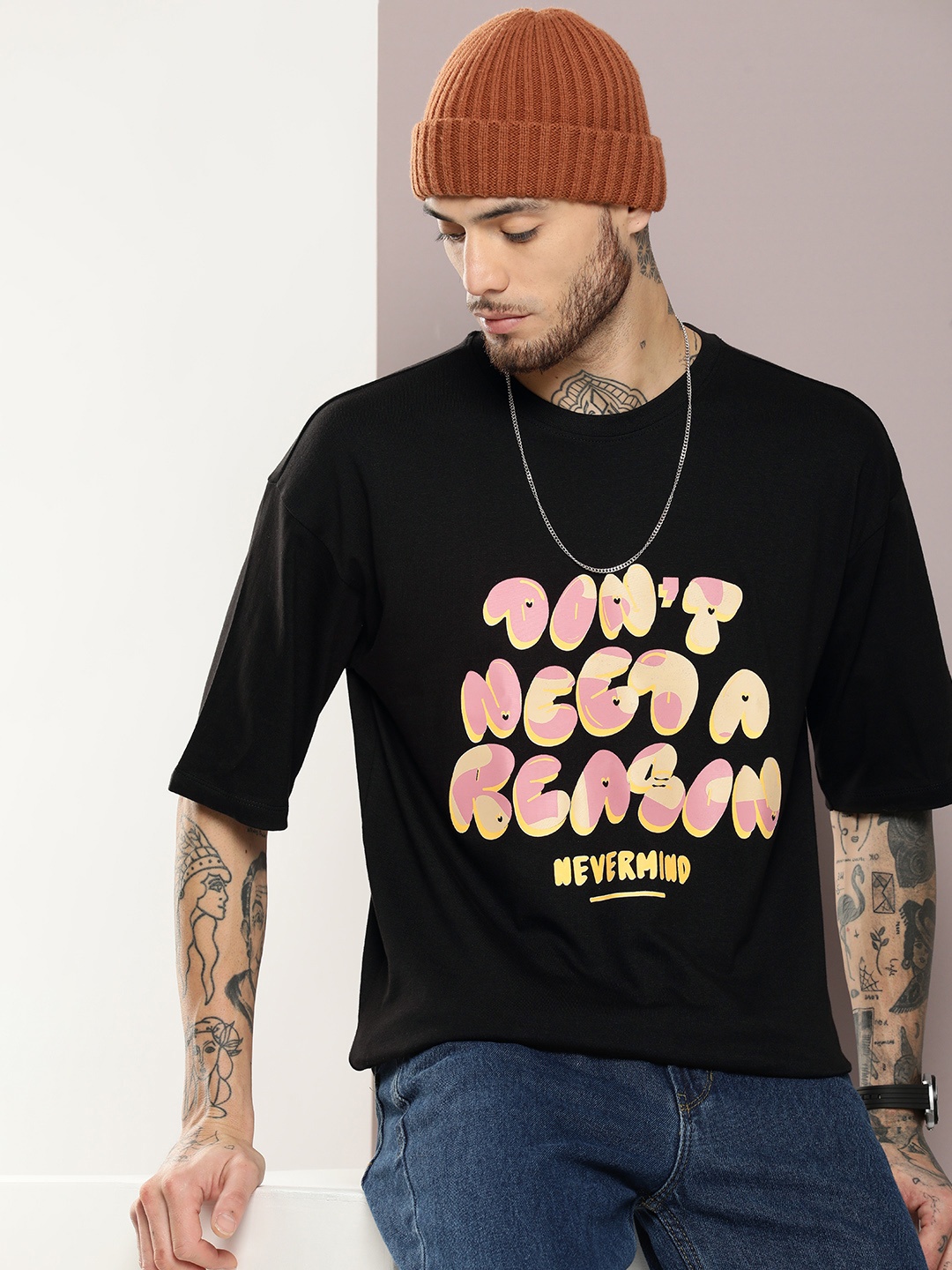 Kook N Keech Typography Printed Drop-Shoulder Sleeves Pure Cotton Oversized T-shirt, Black
Kook N Keech Typography Printed Drop-Shoulder Sleeves Pure Cotton Oversized T-shirt, Black