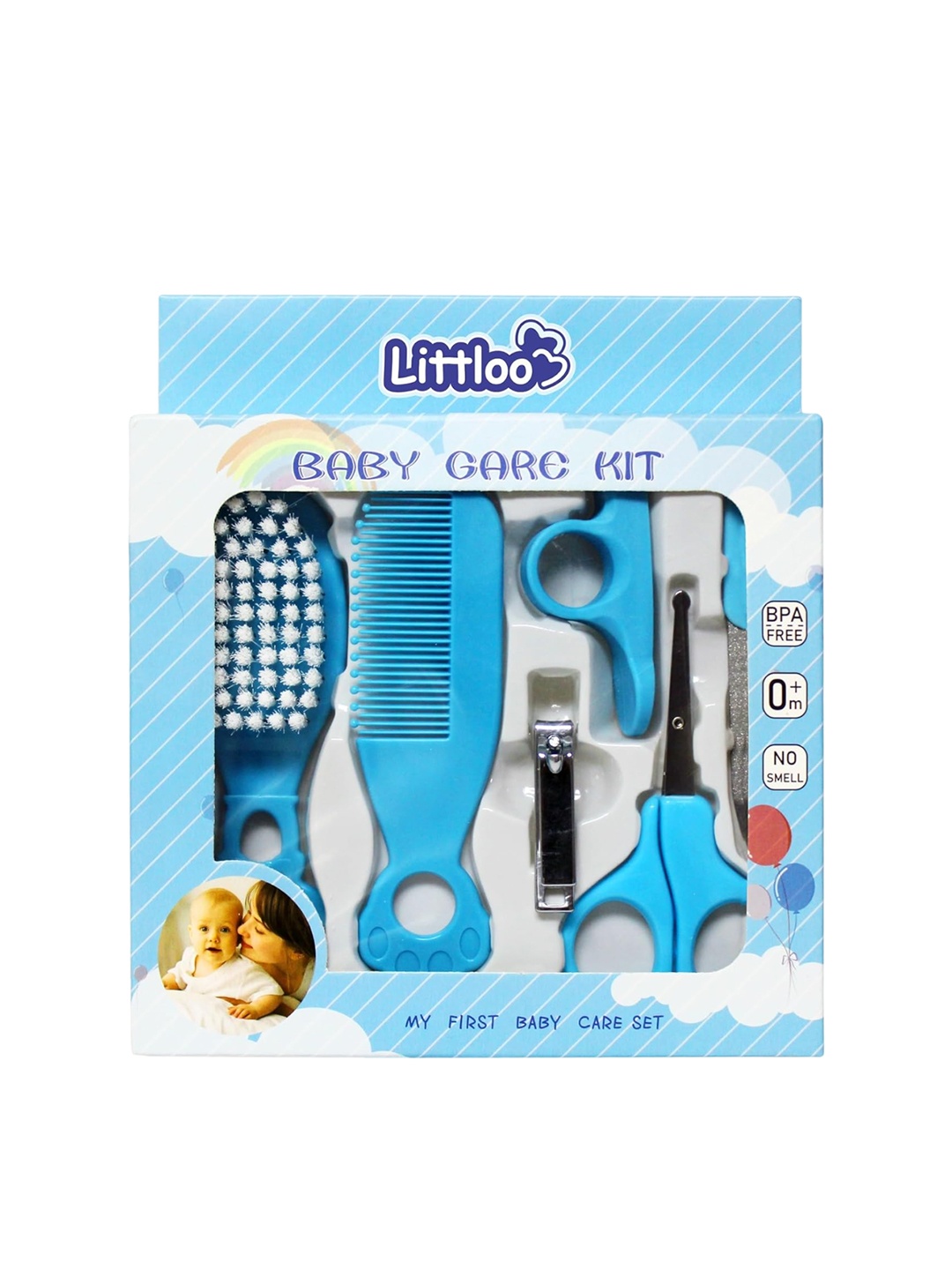 Littloo Set of 6 Baby Nail Care Kit - Brush+Comb+Nail Clipper+Scissor+Nail Filer+Buffer, Blue
Littloo Set of 6 Baby Nail Care Kit - Brush+Comb+Nail Clipper+Scissor+Nail Filer+Buffer, Blue