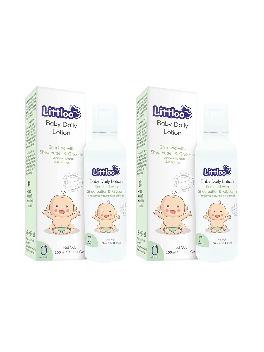 Littloo Set Of 2 Baby Daily Lotion With Shea Butter & Glycerin - 100ml Each, Off white
Littloo Set Of 2 Baby Daily Lotion With Shea Butter & Glycerin - 100ml Each, Off white