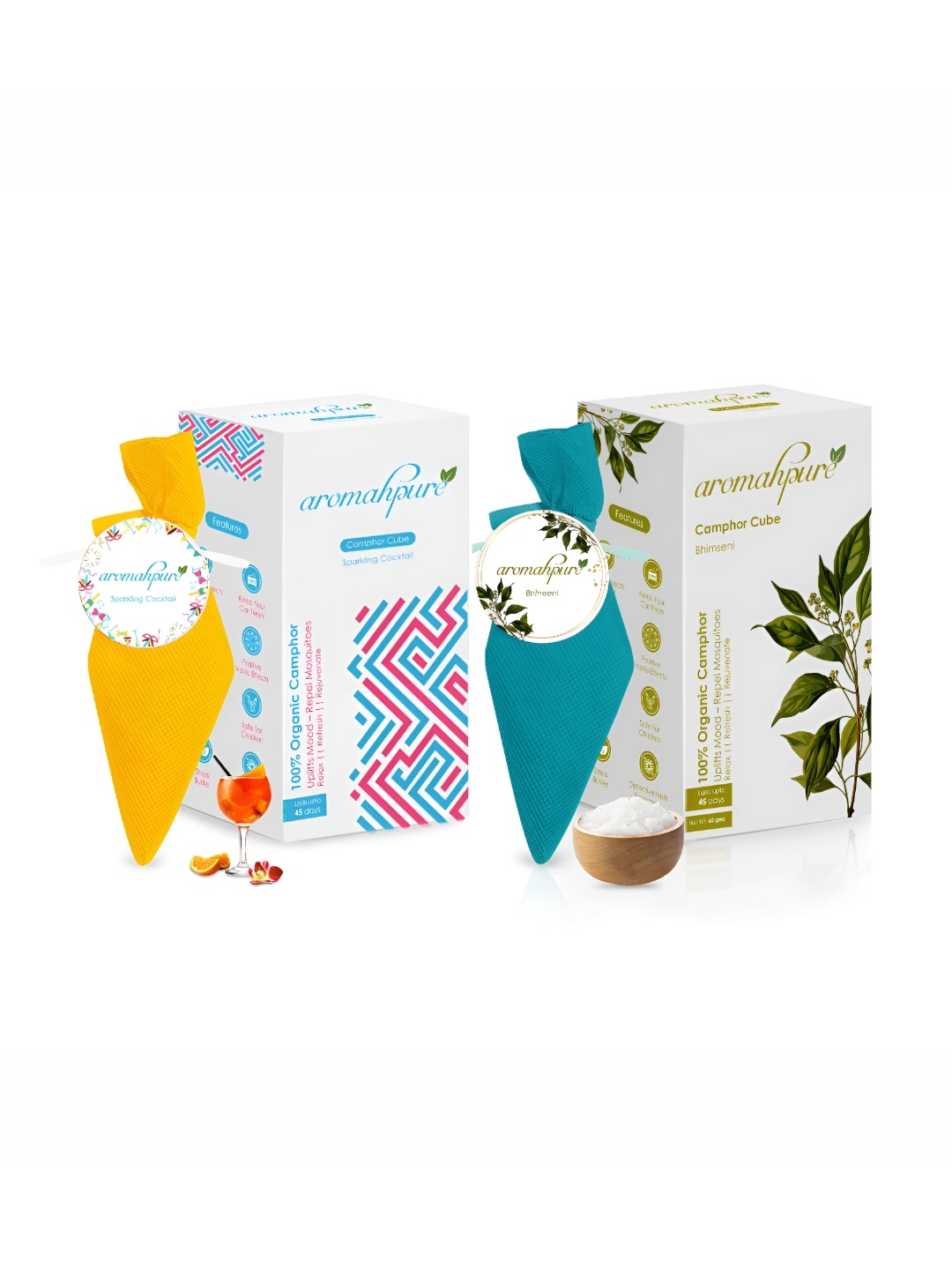 Aromahpure Yellow & Green 2 Pieces Bhimseni & Cocktail Pure Camphor Cube Home Fragrances
Aromahpure Yellow & Green 2 Pieces Bhimseni & Cocktail Pure Camphor Cube Home Fragrances