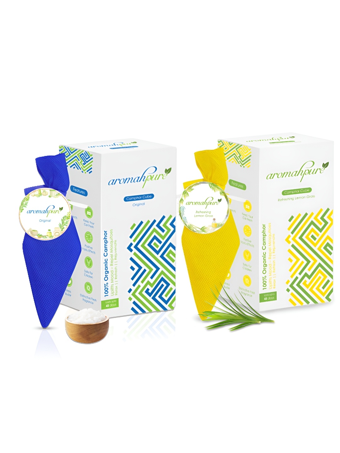 Aromahpure Yellow & Blue 2 Pieces Pure Original & Lemongrass Camphor Cube Home Fragrance
Aromahpure Yellow & Blue 2 Pieces Pure Original & Lemongrass Camphor Cube Home Fragrance