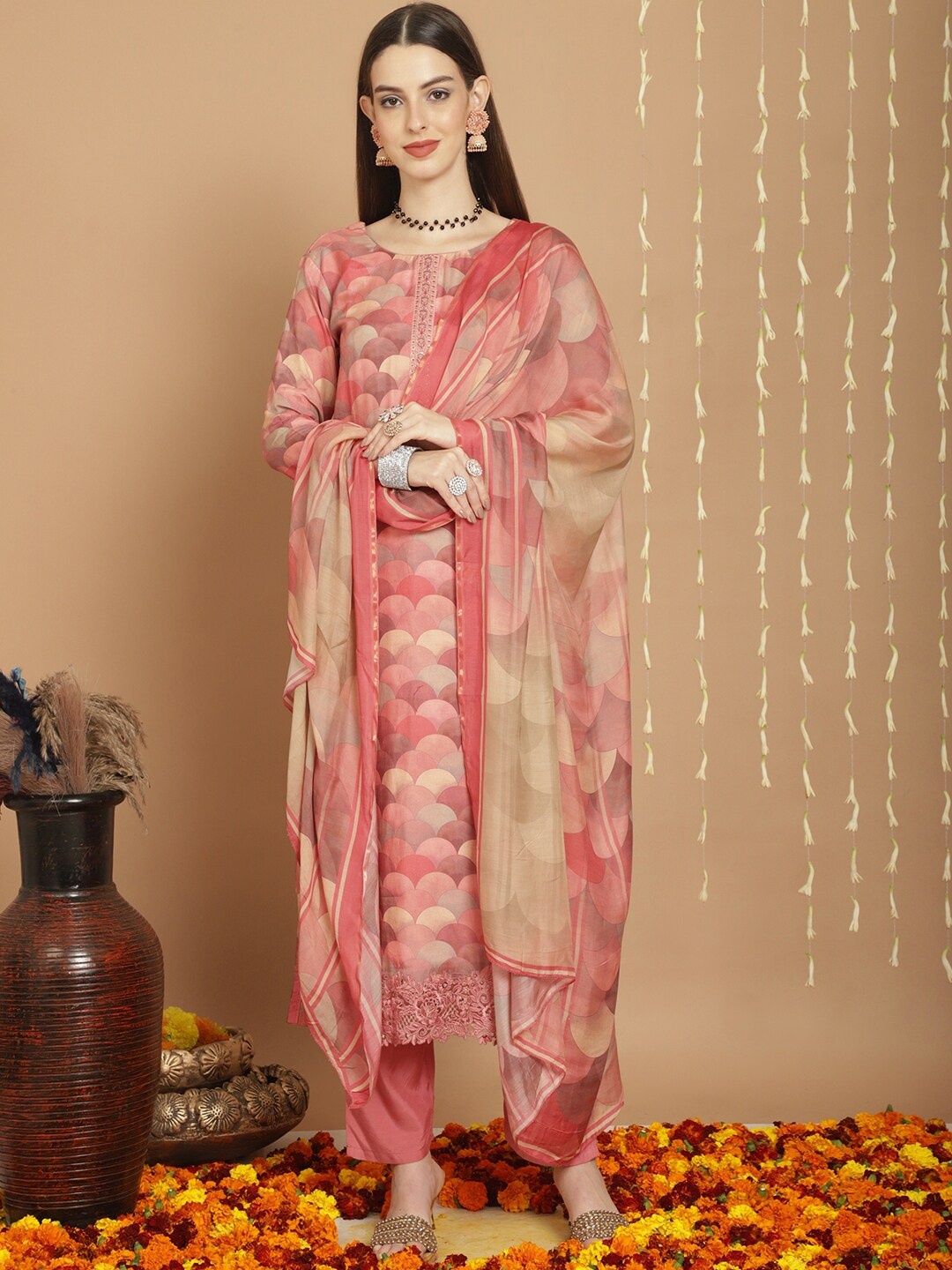 Stylee LIFESTYLE Geometric Printed Sequinned Pure Silk Unstitched Dress Material, Peach
Stylee LIFESTYLE Geometric Printed Sequinned Pure Silk Unstitched Dress Material, Peach