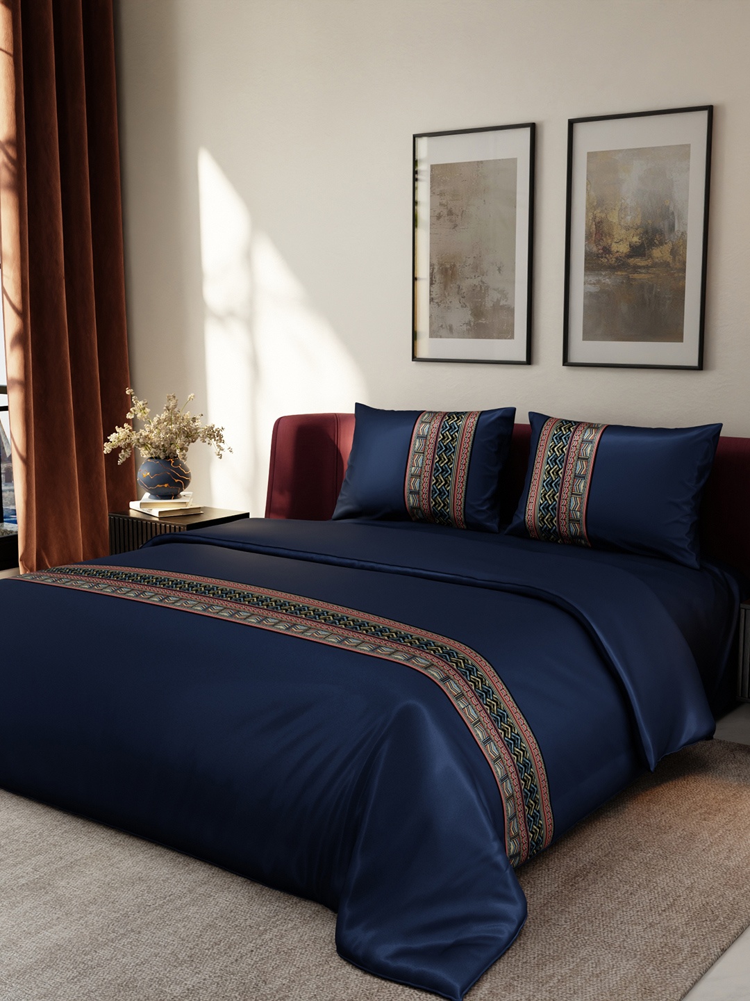 Stoa Paris Navy Blue AC Room 150 GSM Double Bed Satin Comforter with 2 Pillow Covers
Stoa Paris Navy Blue AC Room 150 GSM Double Bed Satin Comforter with 2 Pillow Covers
