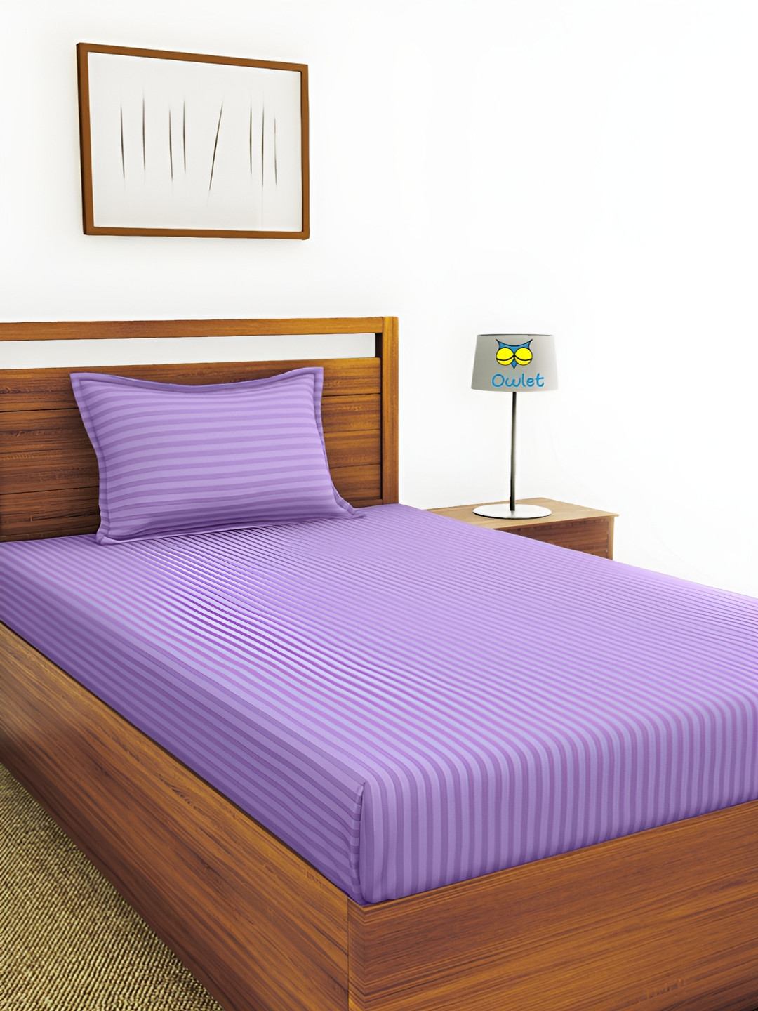 House of Owlet Lavender Striped Cotton 210 TC Single Bedsheet With 1Pillow Covers
House of Owlet Lavender Striped Cotton 210 TC Single Bedsheet With 1Pillow Covers