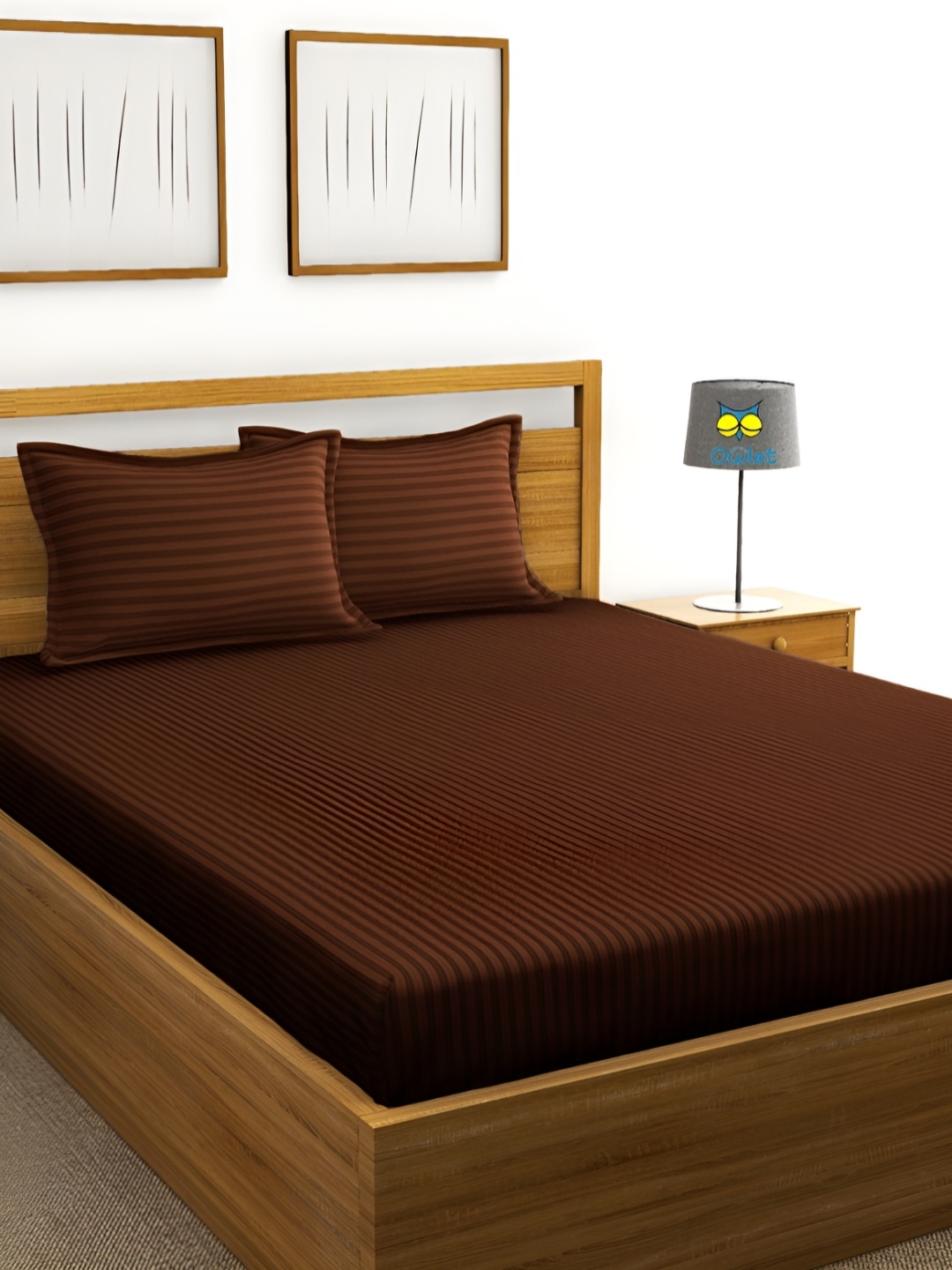 House of Owlet Brown Striped Cotton 210 TC Super King Bedsheet With 2 Pillow Covers
House of Owlet Brown Striped Cotton 210 TC Super King Bedsheet With 2 Pillow Covers