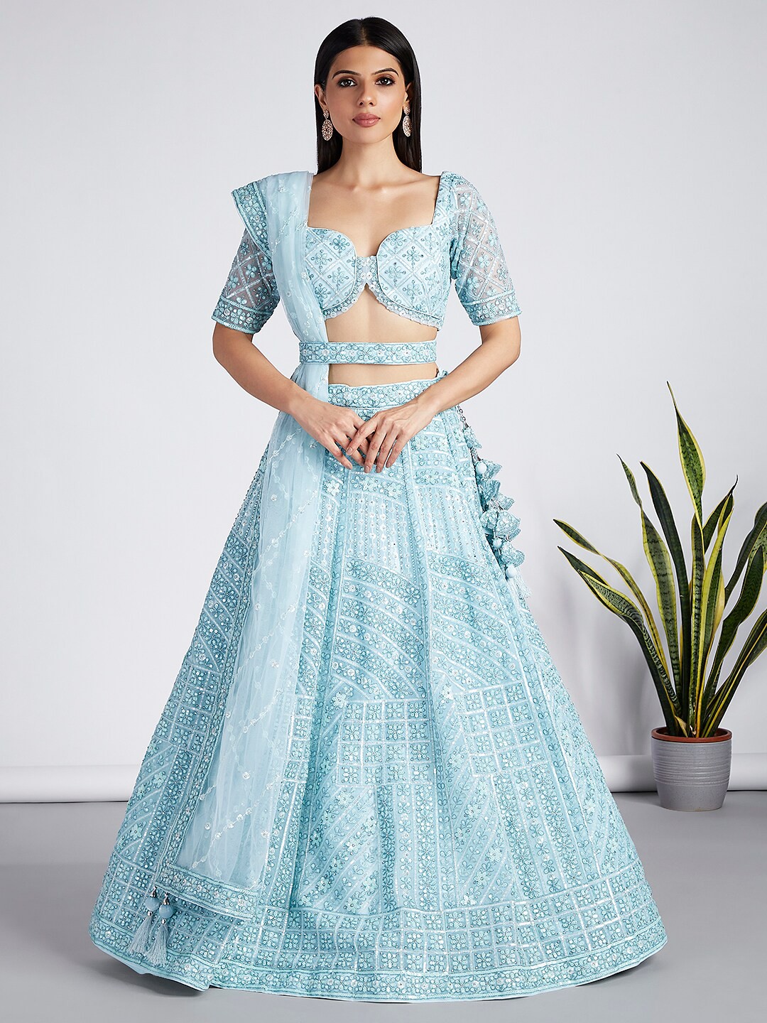 VAANI CREATION Embroidered Net Semi-Stitched Lehenga Choli With Dupatta, Turquoise blue
VAANI CREATION Embroidered Net Semi-Stitched Lehenga Choli With Dupatta, Turquoise blue