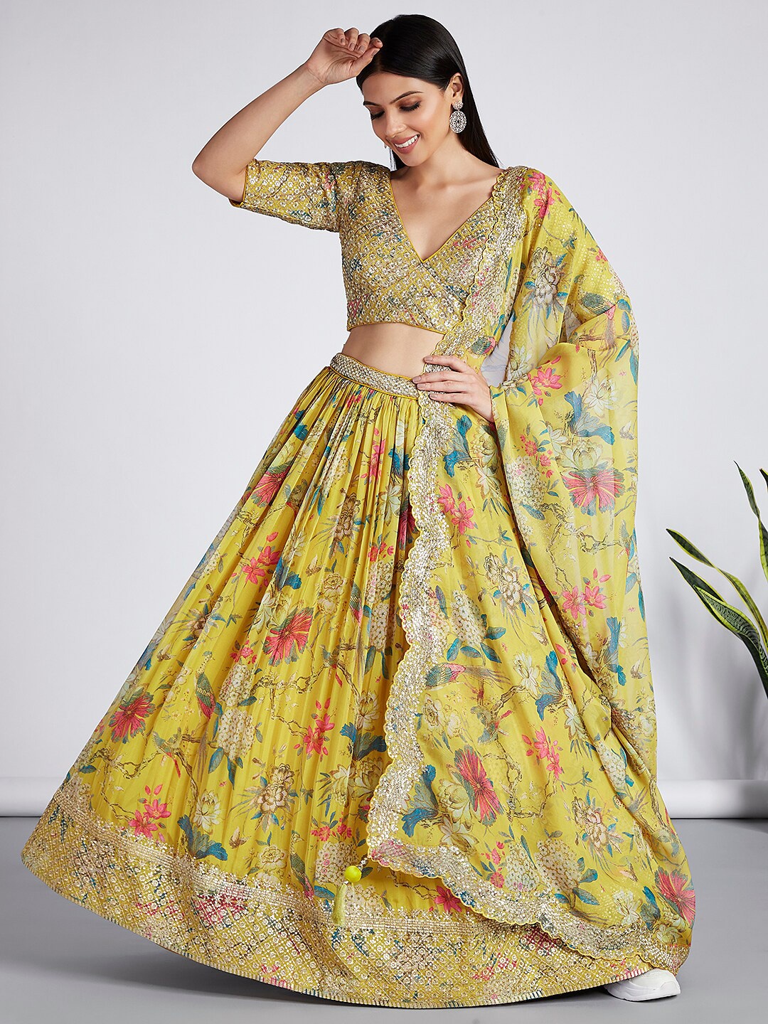 VAANI CREATION Embroidered Semi-Stitched Lehenga & Unstitched Blouse With Dupatta, Mustard
VAANI CREATION Embroidered Semi-Stitched Lehenga & Unstitched Blouse With Dupatta, Mustard