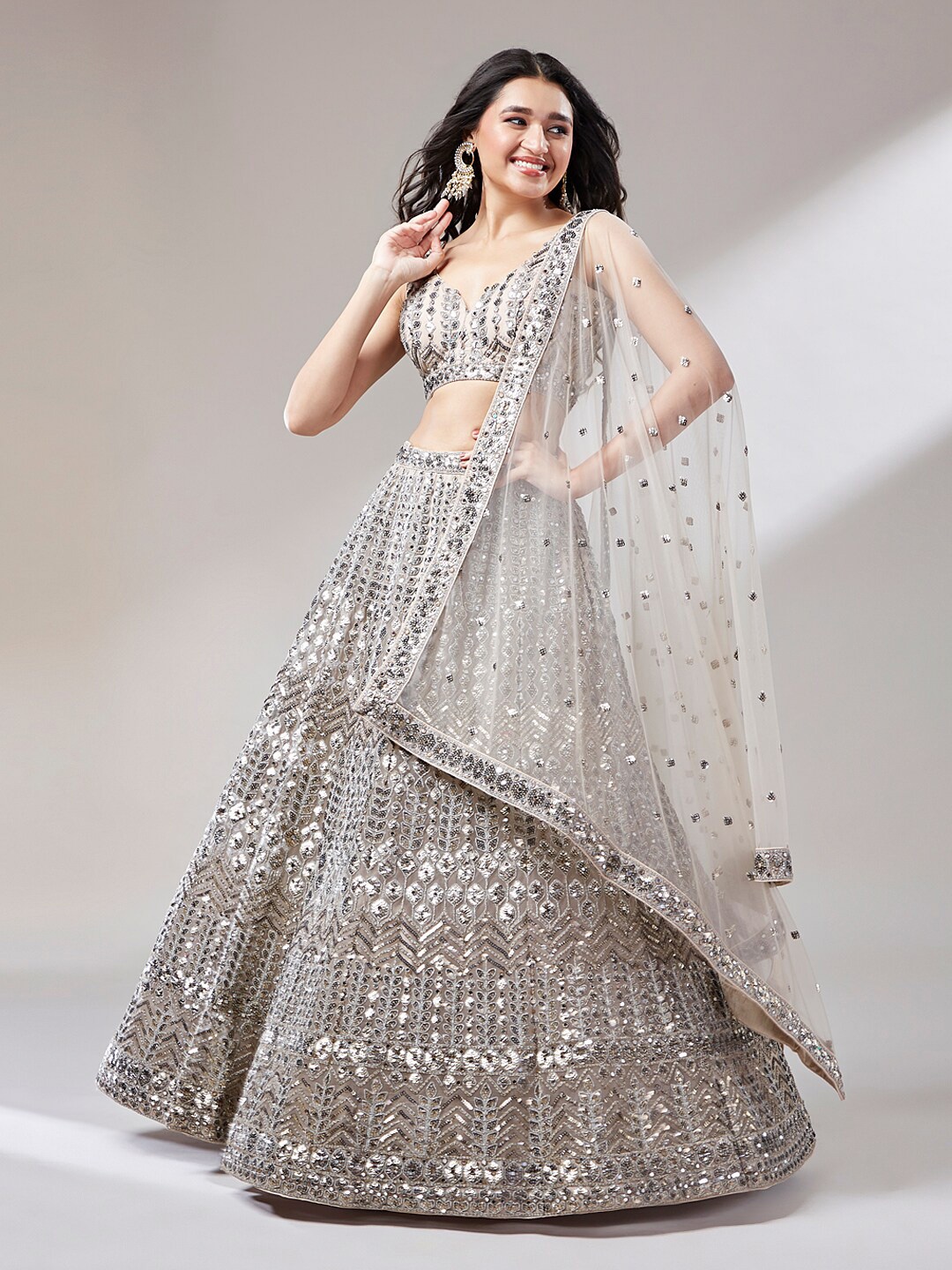 VAANI CREATION Embroidered Semi-Stitched Lehenga & Unstitched Blouse With Dupatta, Beige
VAANI CREATION Embroidered Semi-Stitched Lehenga & Unstitched Blouse With Dupatta, Beige