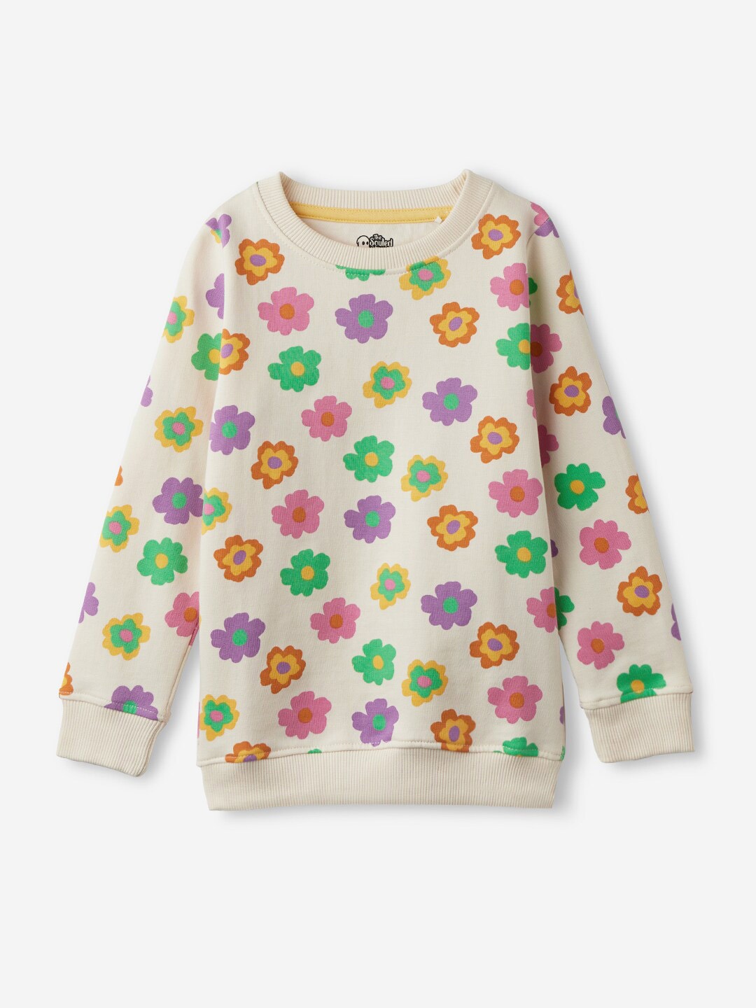 The Souled Store Girls Floral Printed Long Sleeve Cotton Pullover Sweatshirt, White
The Souled Store Girls Floral Printed Long Sleeve Cotton Pullover Sweatshirt, White