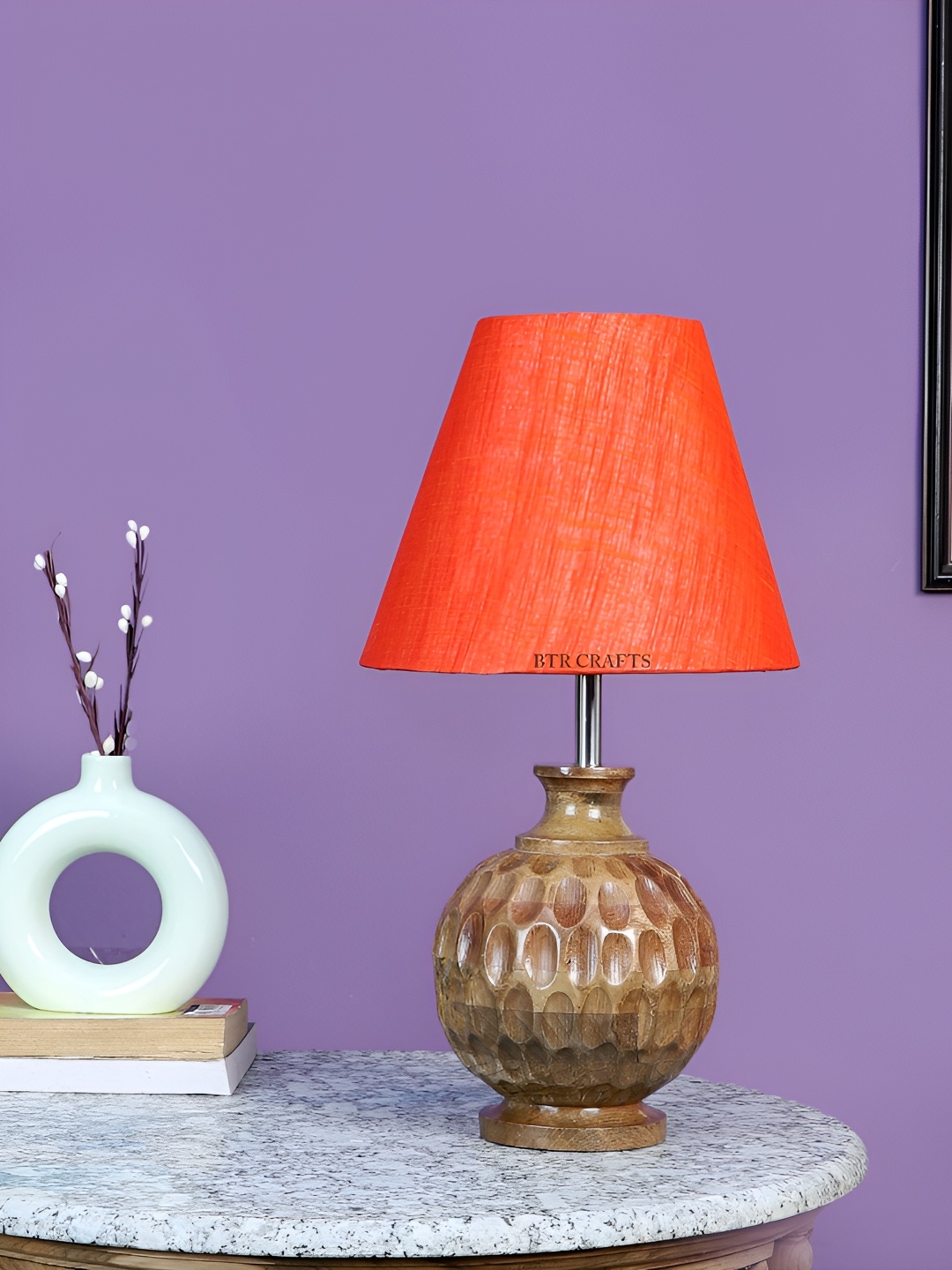 BTR CRAFTS Red & Brown Textured Frustum Shaped Wooden Table Lamp with Adjustable Cord
BTR CRAFTS Red & Brown Textured Frustum Shaped Wooden Table Lamp with Adjustable Cord