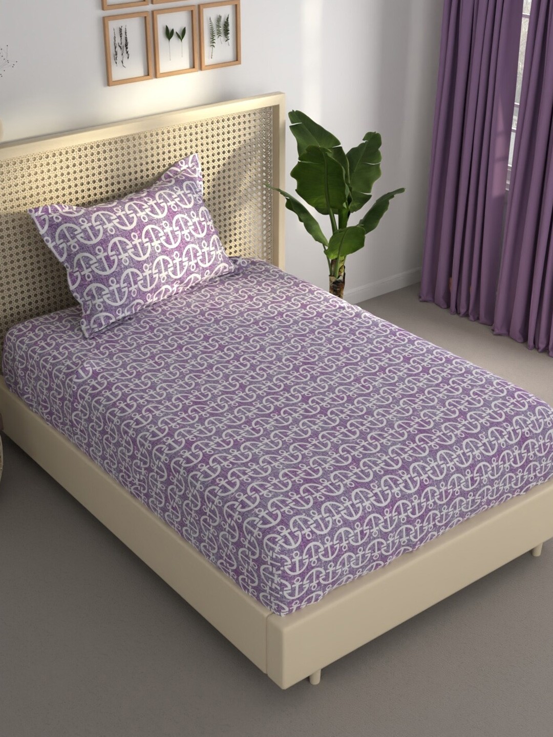 BIANCA ESTONIA Purple & White Abstract 120 GSM 120 TC Single Bedsheet with 1 Pillow Cover
BIANCA ESTONIA Purple & White Abstract 120 GSM 120 TC Single Bedsheet with 1 Pillow Cover