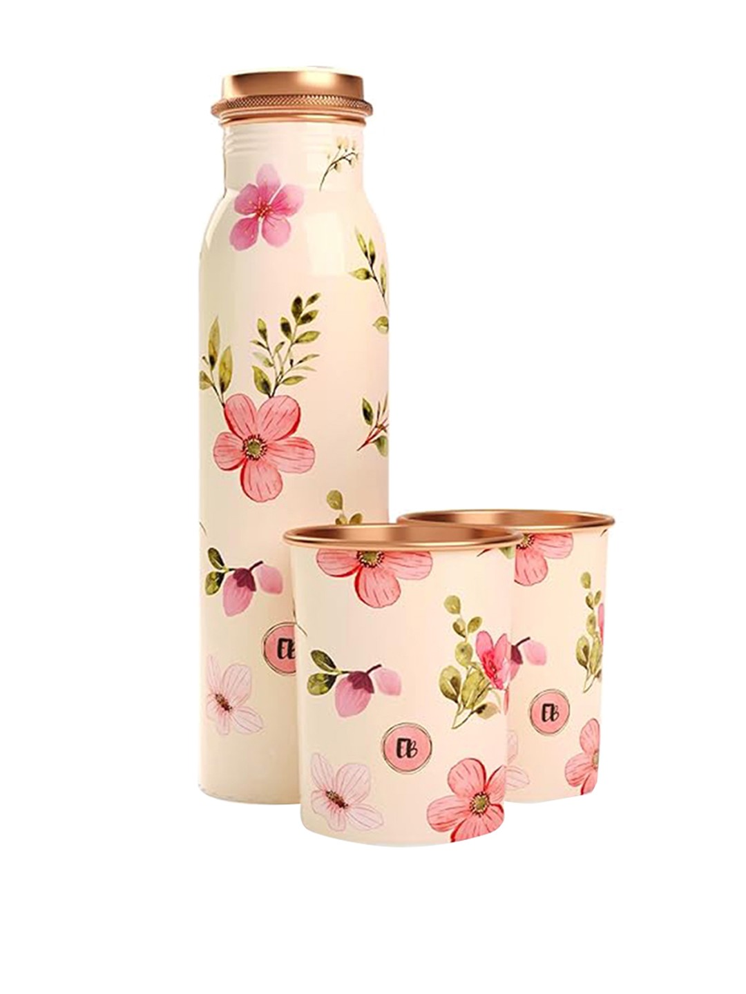 EB-Everything Beautiful 3 Pieces Copper Floral Printed Water Bottle with Tumbler 1.5 L, Pink
EB-Everything Beautiful 3 Pieces Copper Floral Printed Water Bottle with Tumbler 1.5 L, Pink