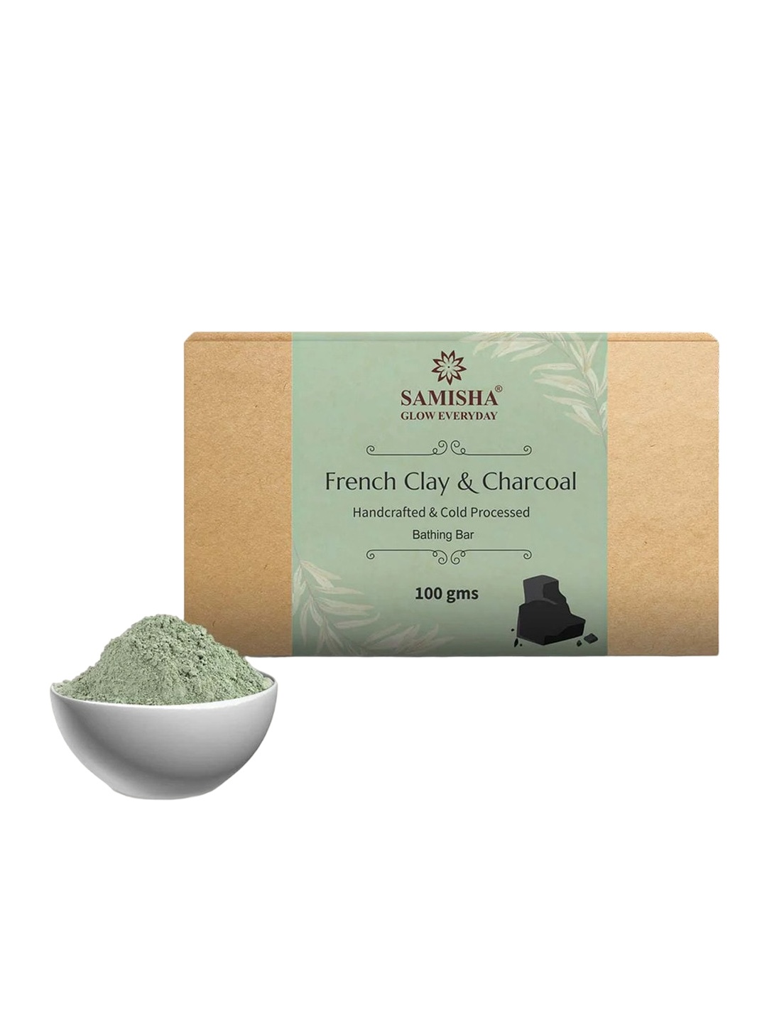 SAMISHA French Green Clay & Charcoal Handcrafted Cold Processed Bathing Bar - 100 g, Beige
SAMISHA French Green Clay & Charcoal Handcrafted Cold Processed Bathing Bar - 100 g, Beige