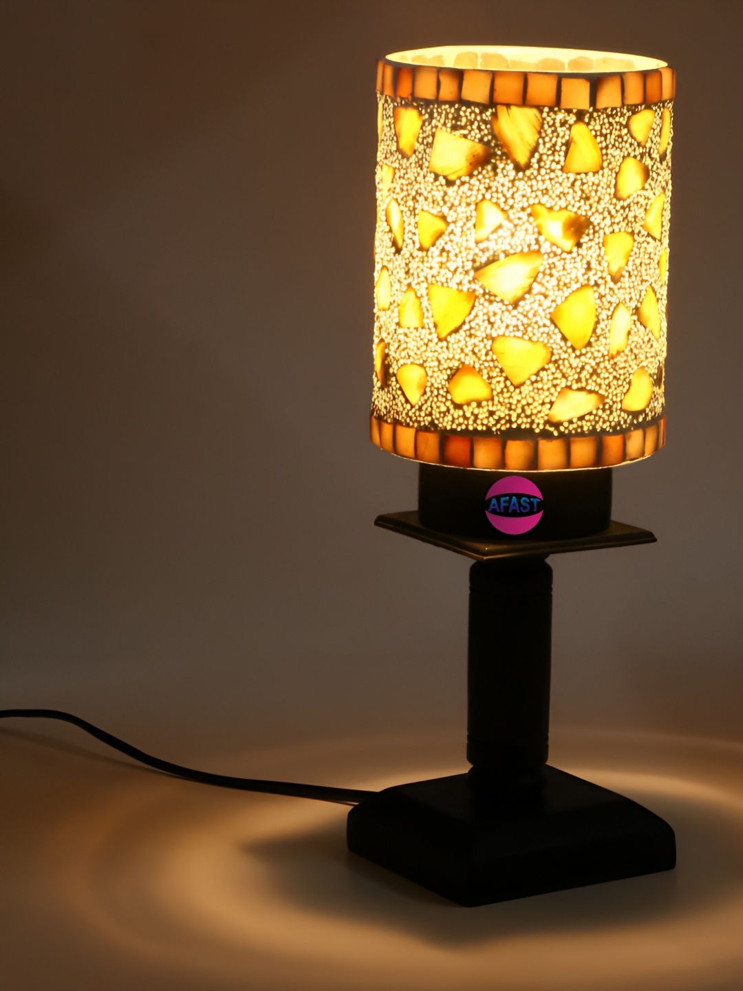 Afast Silver Toned Printed Cylindrical Shaped Glass Table Lamp with Adjustable Cord, Black
Afast Silver Toned Printed Cylindrical Shaped Glass Table Lamp with Adjustable Cord, Black