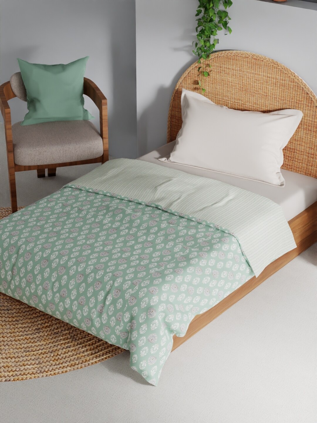 BIANCA MEZZO Sea Green & White Ethnic Motifs Cotton AC Room 150 GSM Single Bed Dohar
BIANCA MEZZO Sea Green & White Ethnic Motifs Cotton AC Room 150 GSM Single Bed Dohar