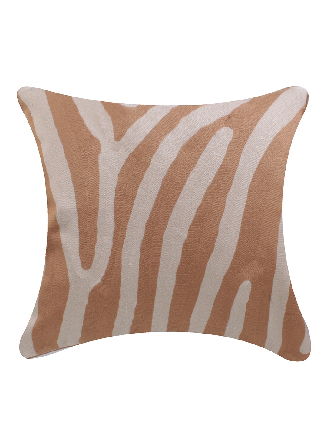 CASMIR Beige & White Striped Square Cushion Covers