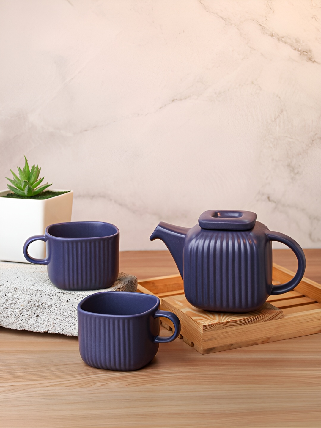 Vola Global LLP Bloom Tea Blue 3 Pieces Porcelain Matte Teapot With Cups 40 ML & 20 ML
Vola Global LLP Bloom Tea Blue 3 Pieces Porcelain Matte Teapot With Cups 40 ML & 20 ML