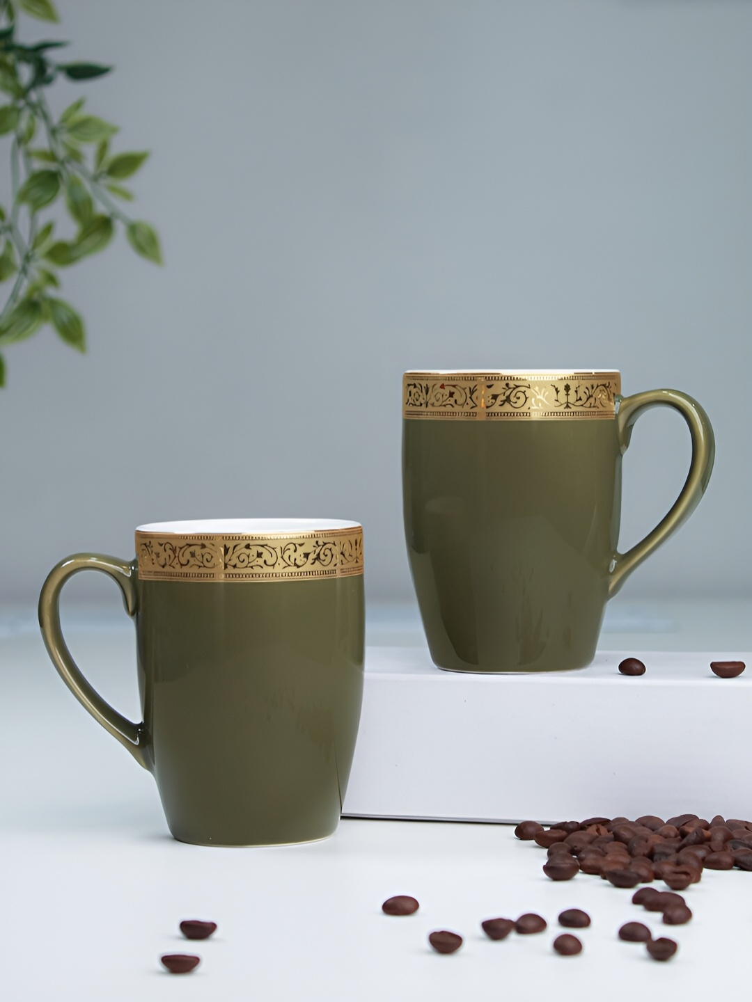 Vola Global LLP Scarlet Olive Green 2 pieces Porcelain With Border Glossy Cups 230 ML Each
Vola Global LLP Scarlet Olive Green 2 pieces Porcelain With Border Glossy Cups 230 ML Each