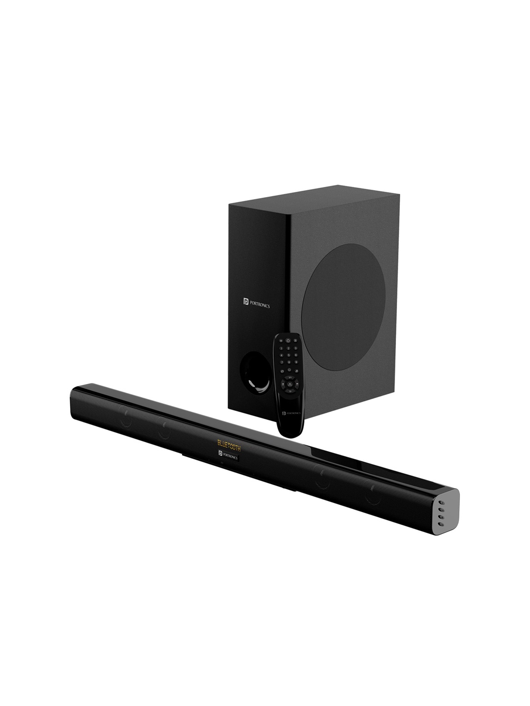 Portronics Pure Sound 104 100W Bluetooth Soundbar Speaker with Wired Subwoofer, Black
Portronics Pure Sound 104 100W Bluetooth Soundbar Speaker with Wired Subwoofer, Black