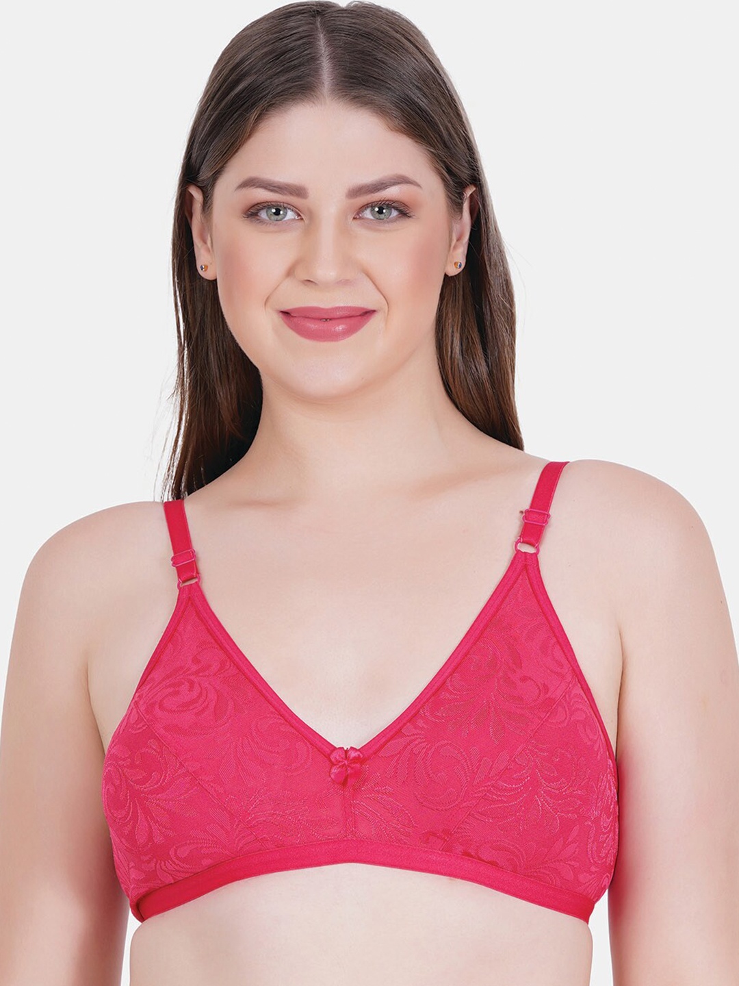 Reveira Non Padded Medium Coverage Self Design Jaquard Everyday Bra With All Day Comfort, Pink
Reveira Non Padded Medium Coverage Self Design Jaquard Everyday Bra With All Day Comfort, Pink