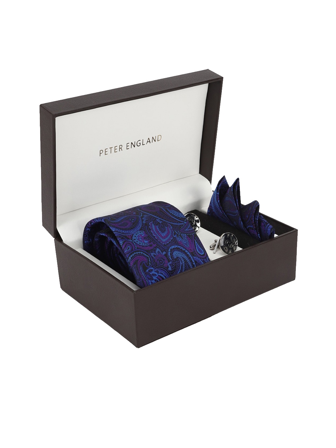 Peter England Men Embroidered Tie Pocket Square And Cufflink Accessory Gift Set, Navy blue
Peter England Men Embroidered Tie Pocket Square And Cufflink Accessory Gift Set, Navy blue
