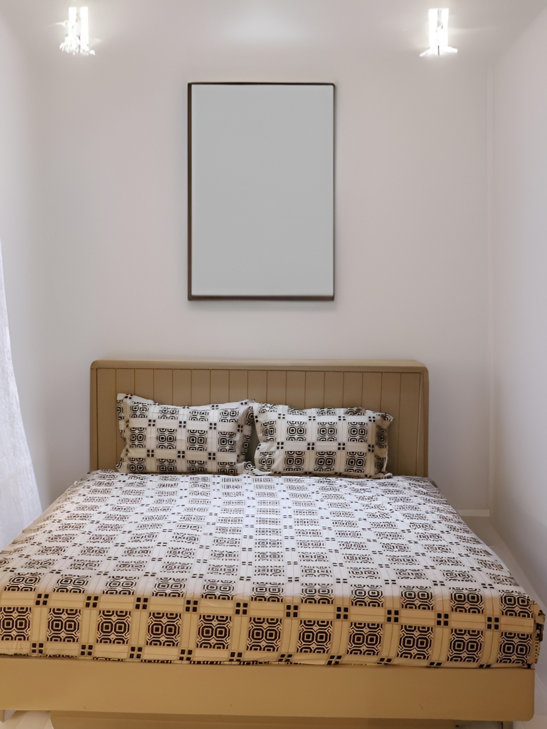 Chann Studio Cream Brown Geometric 300 TC Queen Fitted Bedsheet With 2 Pillow Covers
Chann Studio Cream Brown Geometric 300 TC Queen Fitted Bedsheet With 2 Pillow Covers