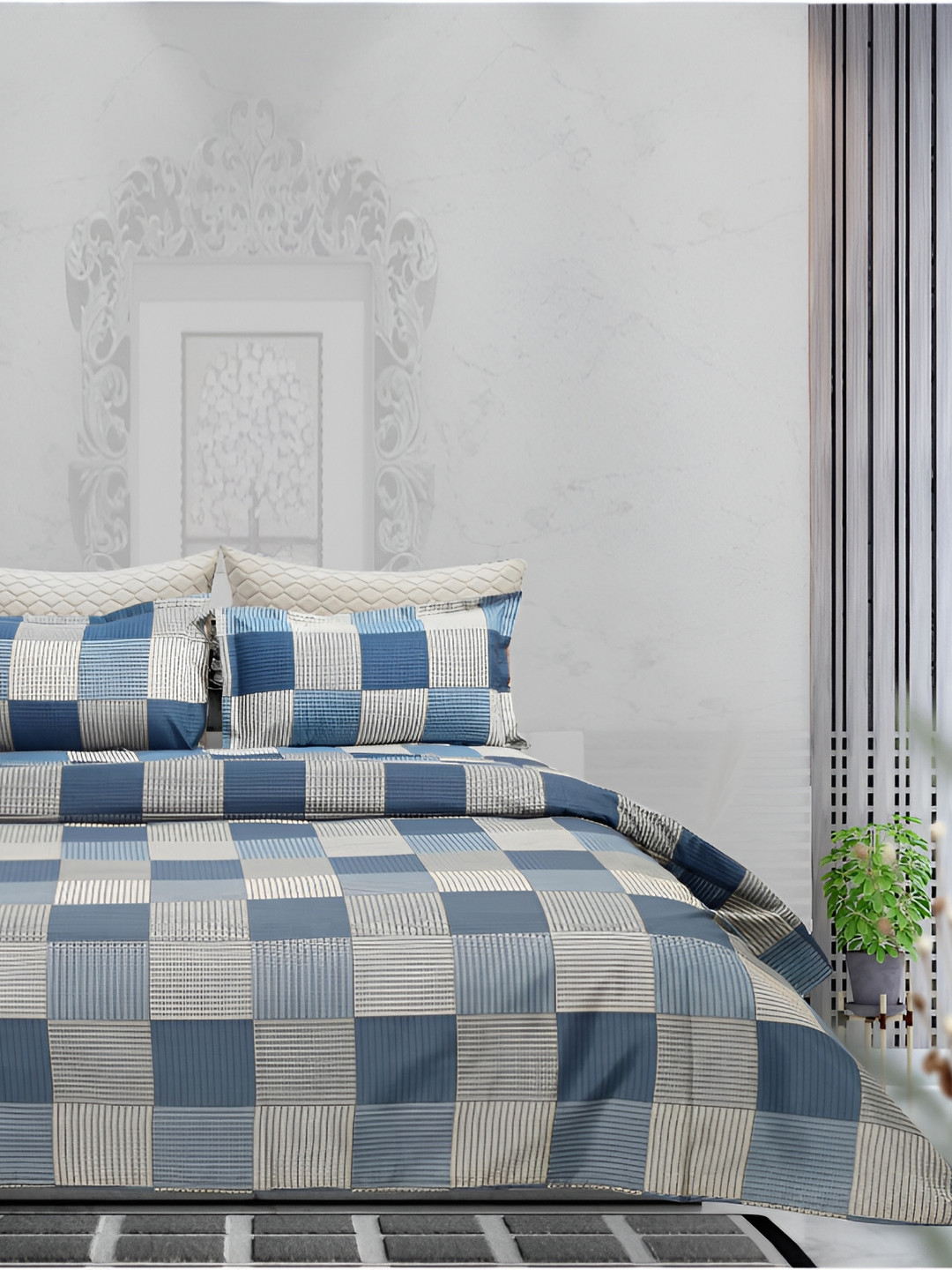 Chann Studio Classic Blue Geometric Microfiber 300 TC Queen Bedsheet &2 Pillow Covers
Chann Studio Classic Blue Geometric Microfiber 300 TC Queen Bedsheet &2 Pillow Covers