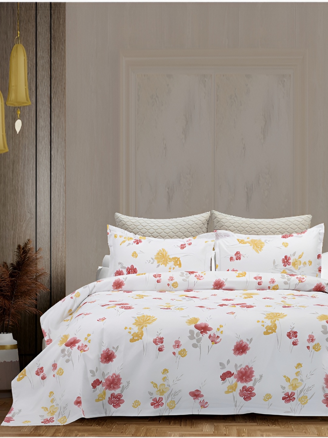 Chann Studio Classic White Floral Microfiber 300 TC Queen Bedsheet with 2 Pillow Covers
Chann Studio Classic White Floral Microfiber 300 TC Queen Bedsheet with 2 Pillow Covers