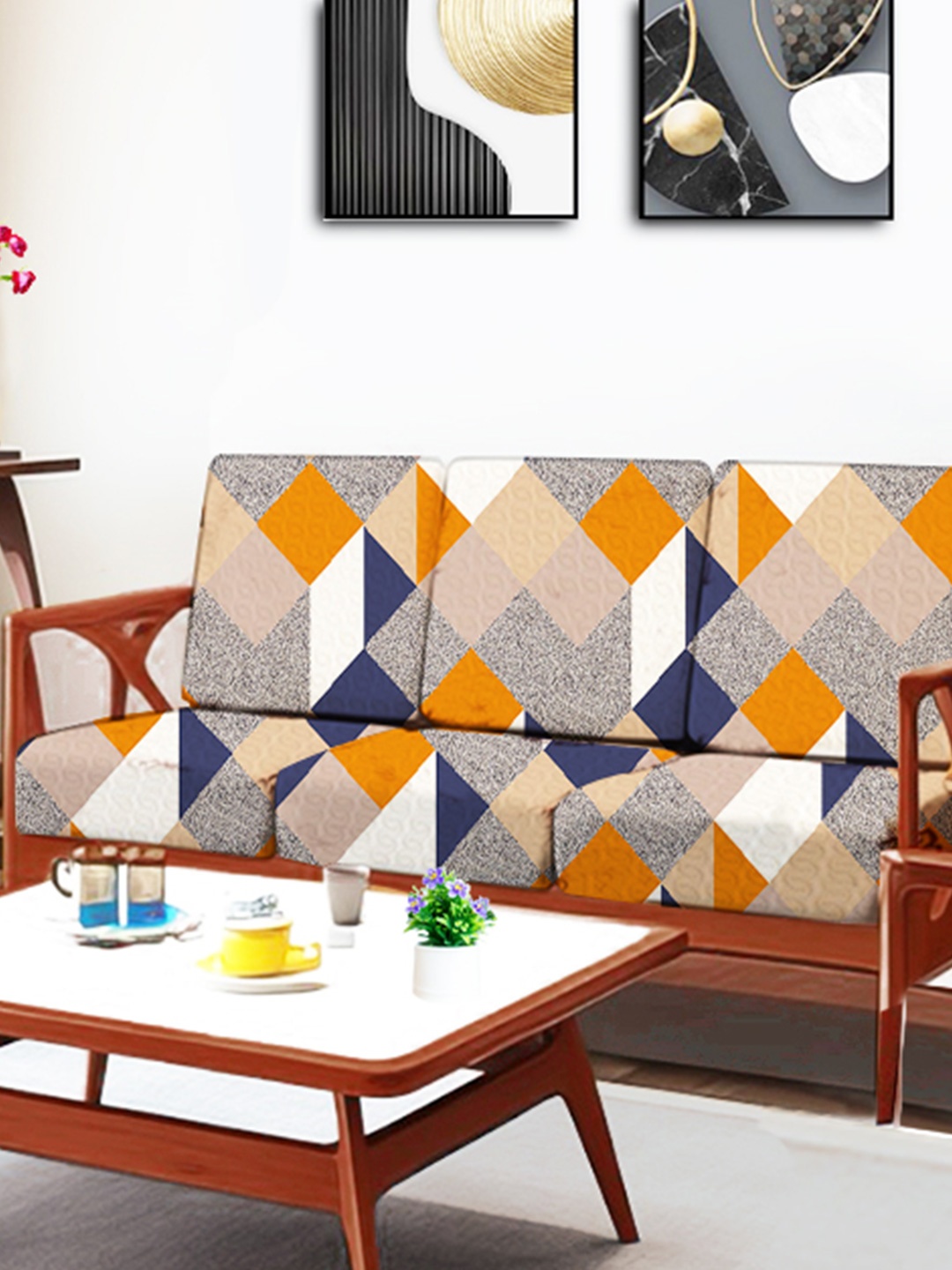 ohello 10 Pcs Orange & Grey Stretchable Elasticated Printed Polyester Sofa Seat Covers
ohello 10 Pcs Orange & Grey Stretchable Elasticated Printed Polyester Sofa Seat Covers