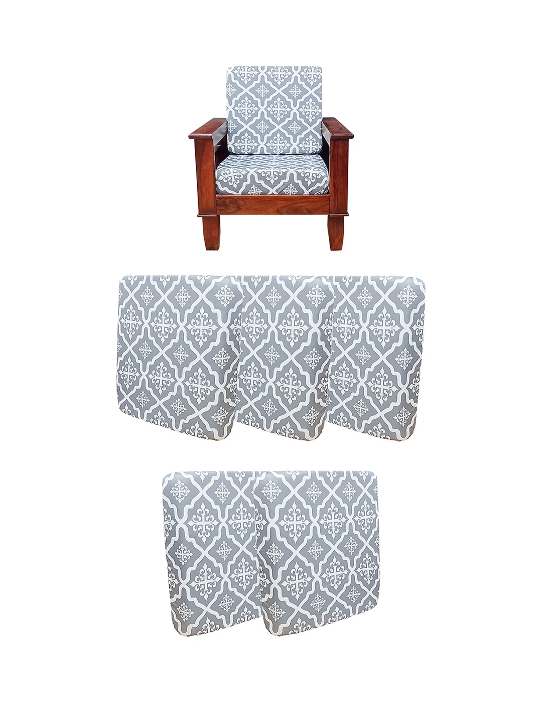 ohello 5 Pcs White & Grey Stretchable Elasticated Printed Polyester Sofa Seat Covers
ohello 5 Pcs White & Grey Stretchable Elasticated Printed Polyester Sofa Seat Covers