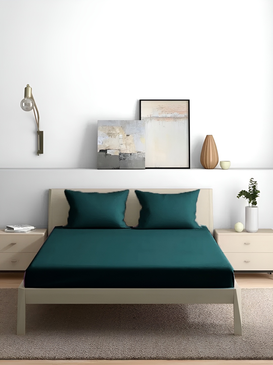 House of Owlet Sea Green Solid Pure Cotton 210 TC King Bedsheet with 2 Pillow Covers
House of Owlet Sea Green Solid Pure Cotton 210 TC King Bedsheet with 2 Pillow Covers