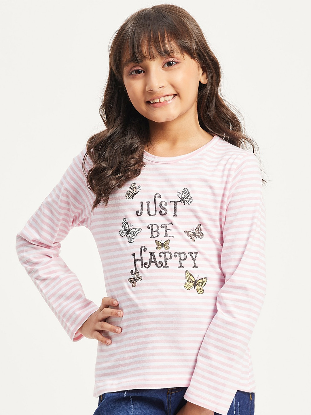 Purple United Kids Girls Typography Printed Cotton T-shirt, Pink 
Purple United Kids Girls Typography Printed Cotton T-shirt, Pink
