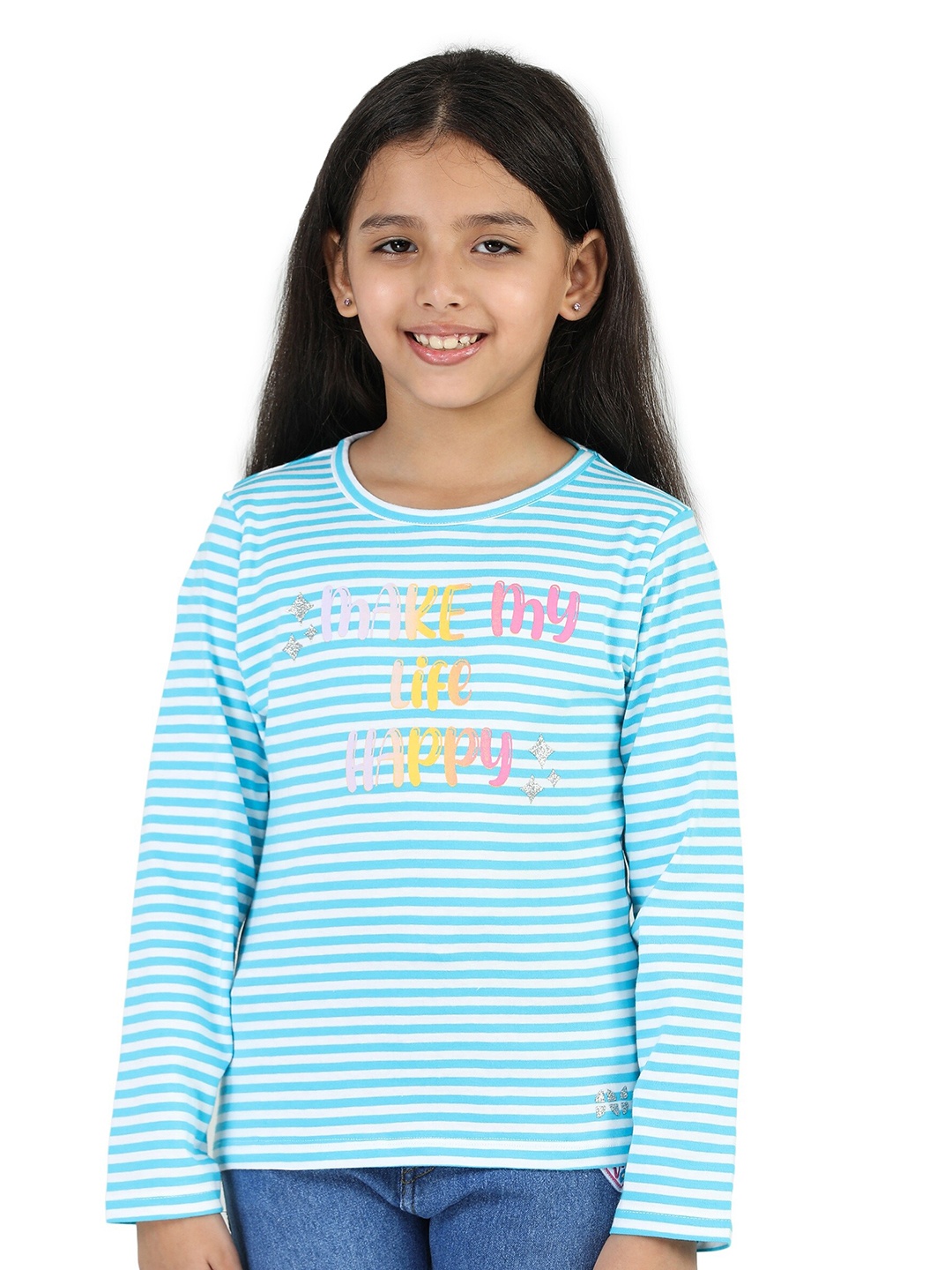 Purple United Kids Girls Striped Comfort Fit Round Neck Easy Wash Cotton T-Shirt, Blue
Purple United Kids Girls Striped Comfort Fit Round Neck Easy Wash Cotton T-Shirt, Blue