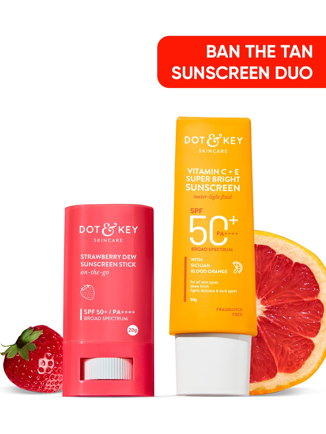 DOT & KEY SPF 50 Sunscreen Duo - Strawberry Dew Stick 20g & Vitamin C+E Lotion 50g, Pink
DOT & KEY SPF 50 Sunscreen Duo - Strawberry Dew Stick 20g & Vitamin C+E Lotion 50g, Pink